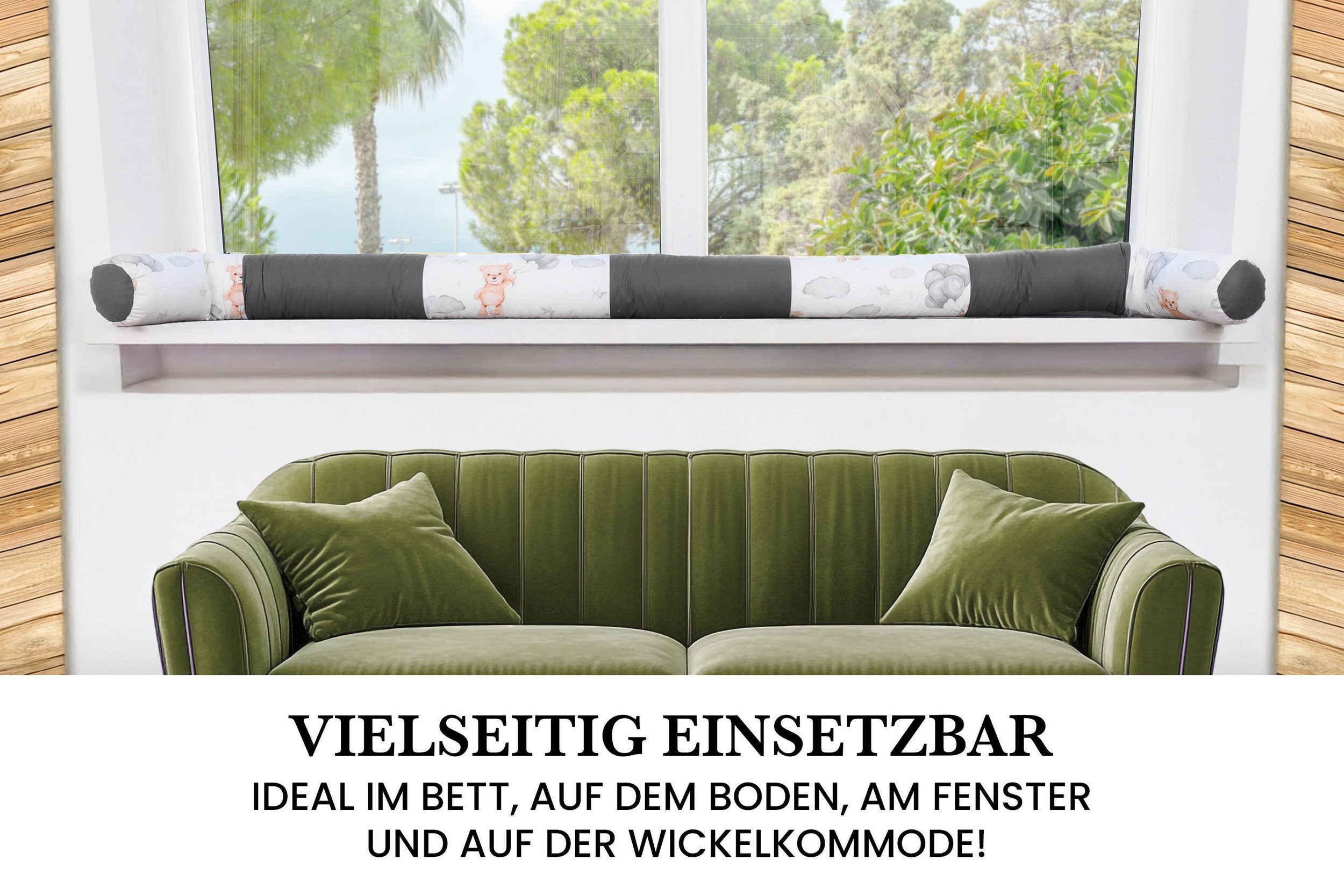 Amilian Nestchenschlange Bettschlange 210cm - Seitenschläferkissen - Nestschlangen, (Nestchenschlange für Kinderbett) – Bild 5 von 5