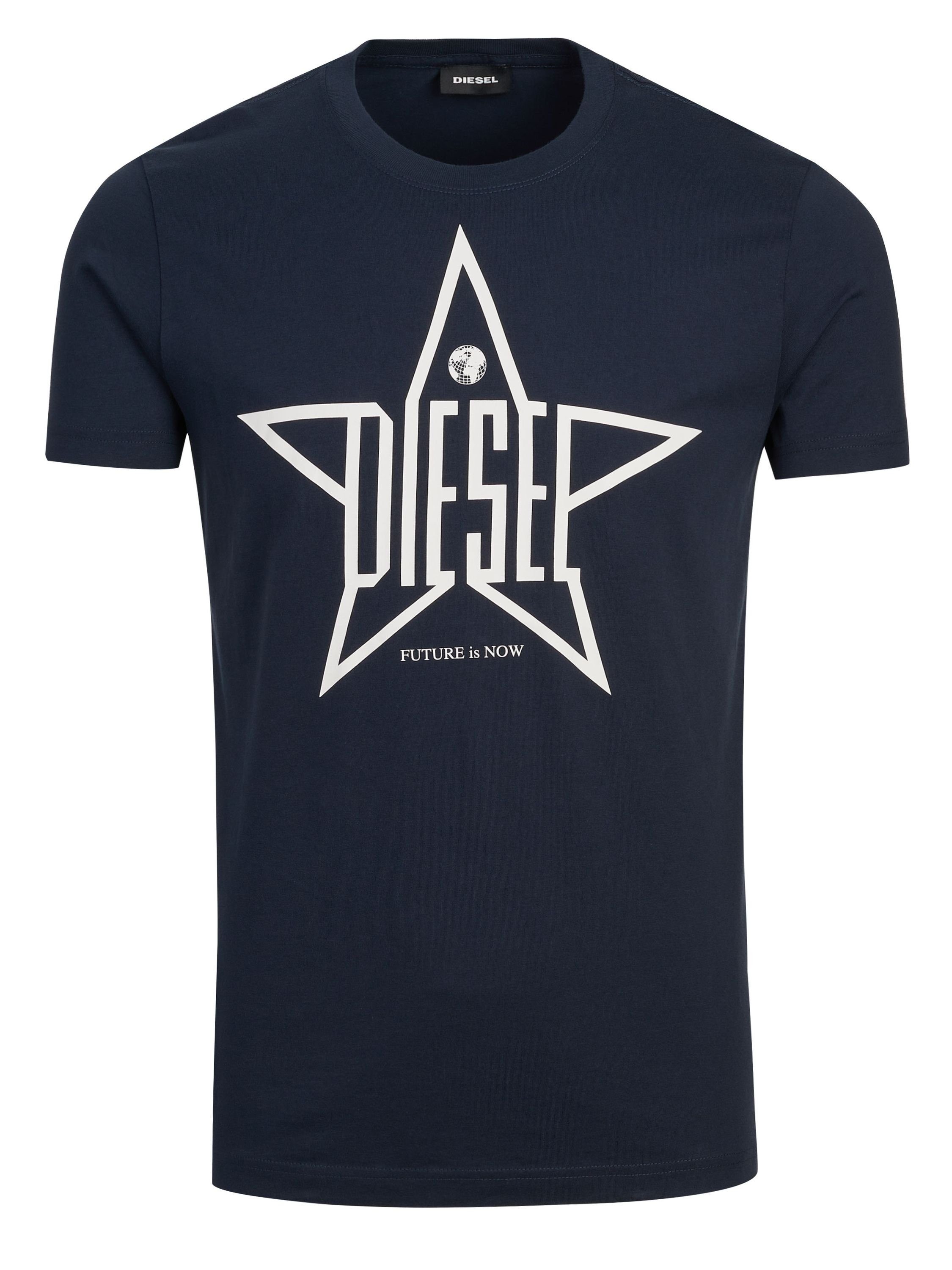 Diesel T Shirt Herren Slim Fit Rundhals T Shirt T DIEGO YH 81E