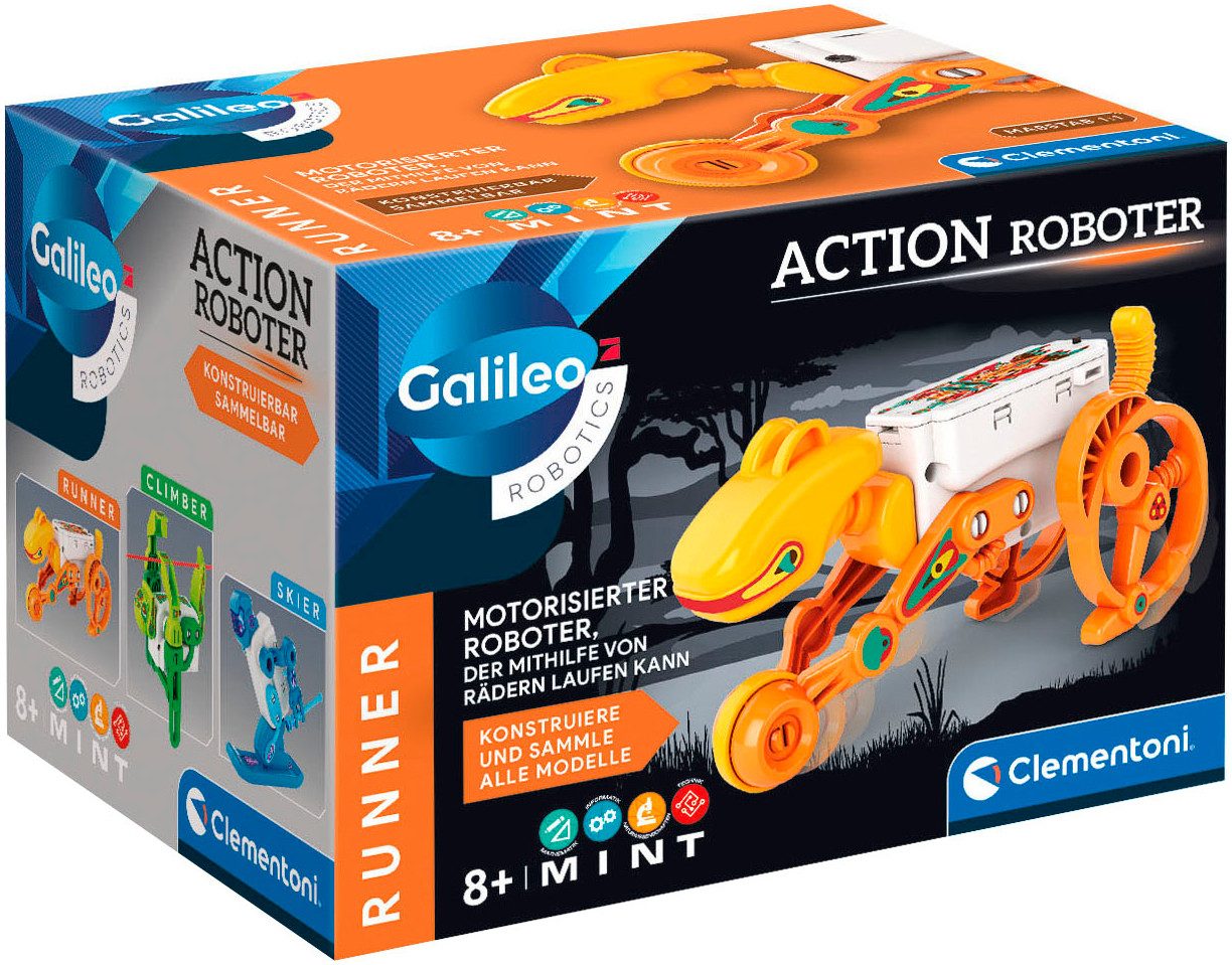Clementoni® Modellbausatz Galileo Robotics, Action Roboter Runner, Maßstab 1:1