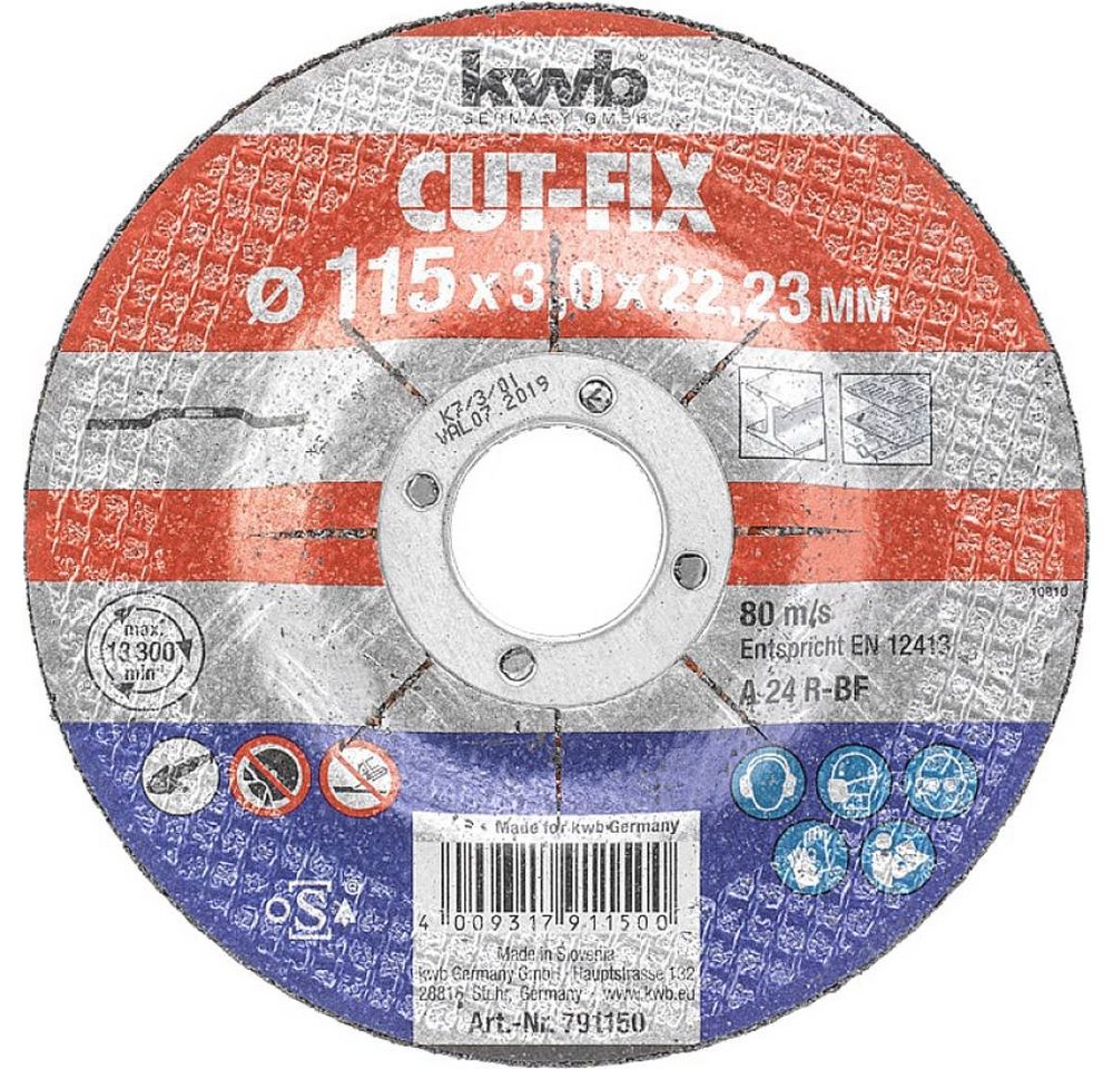Thumbnail - kwb Trennscheibe CUT-FIX® Trennscheiben, Metallbearbeitung, ø 115