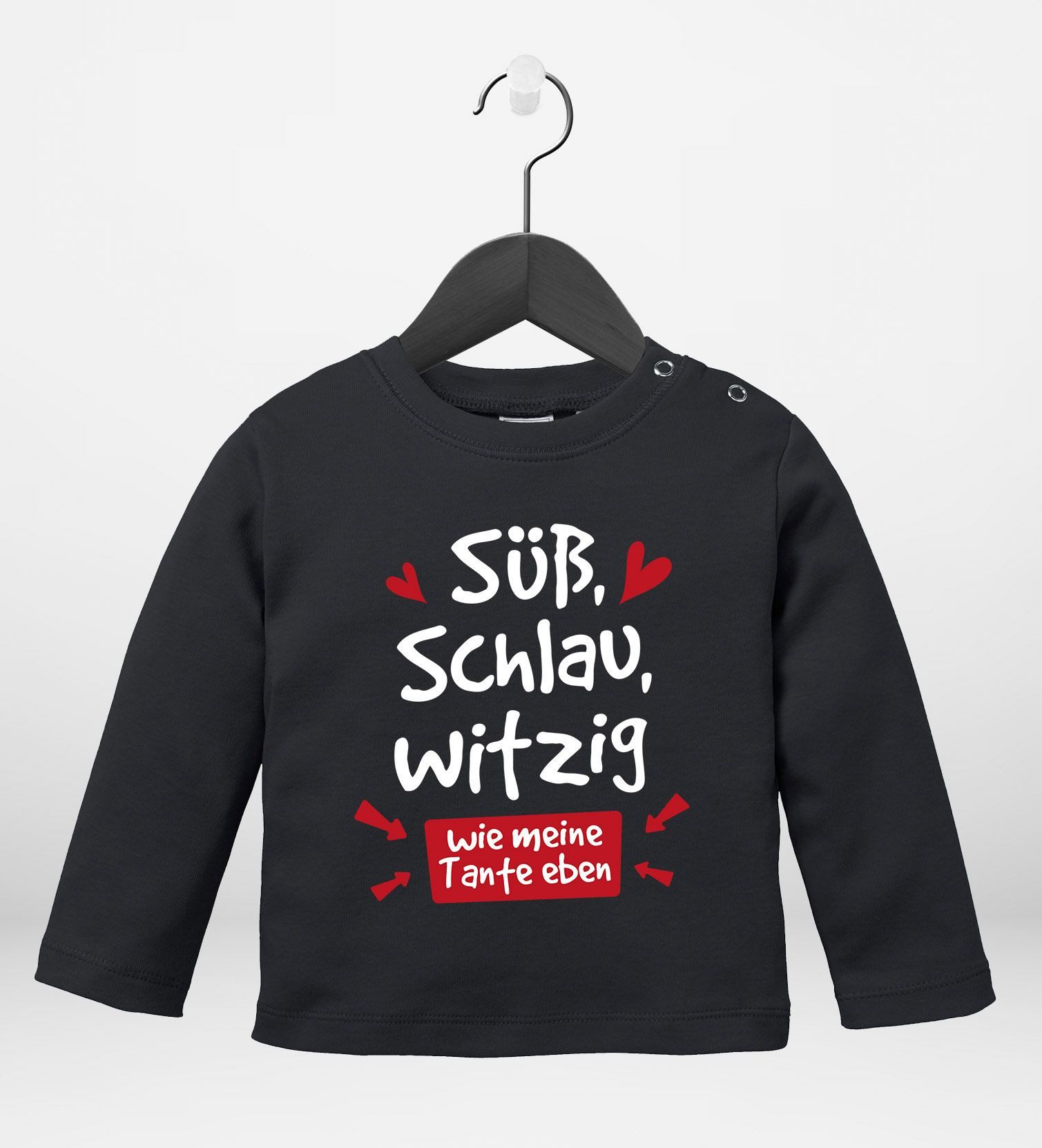 MoonWorks Rundhalsshirt Baby Langarm-Shirt Tante Sprüche lustig Süß Schlau Witzig Wie meine