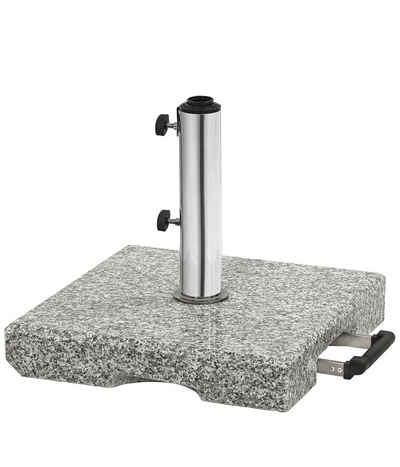 Dehner Schirmständer Eckig, verschiedene Größen, Granit/Edelstahl, Für Sonnenschirme mit einem Ø Schirmstock 32 - 60 mm