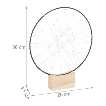 relaxdays LED Dekolicht LED Ring Deko 25 cm, LED, Warmweiß