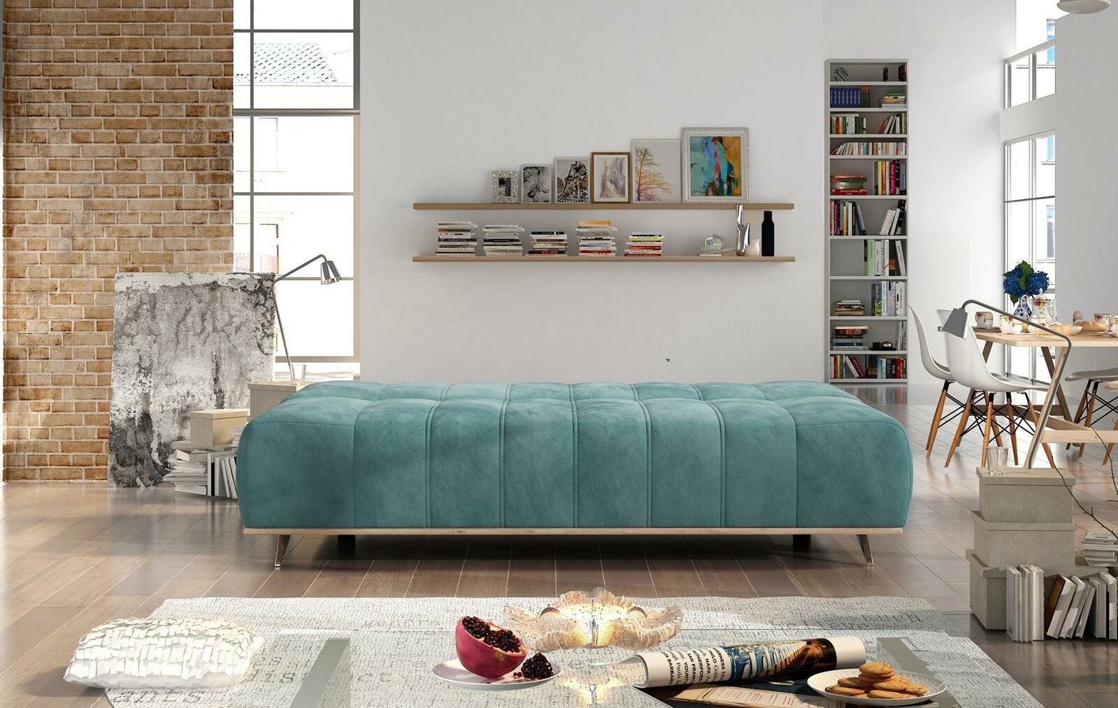 JVmoebel Sofa, Mit Bettfunktion Grün