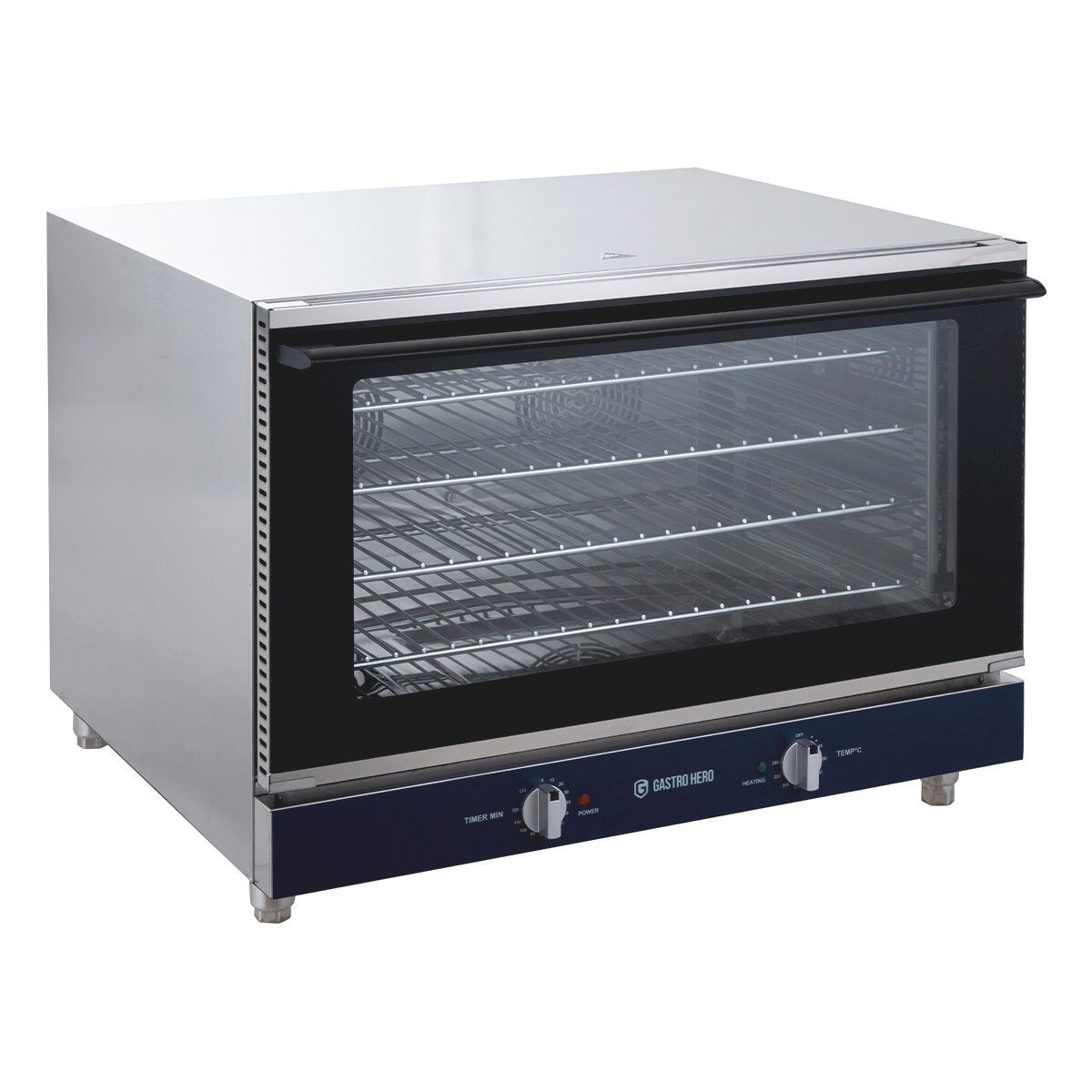 GastroHero Dampfbackofen Heißluftofen ECO 4x GN 1/1, 400V, Edelstahl, Umluft, Profigerät, Timer Heißluftofen ECO 4x GN 1/1, 400V, Edelstahl, Umluft, Profigerät, Timer, Dauerheizfunktion, Temperaturbereich bis +250°C, Doppelglastür, Gastro