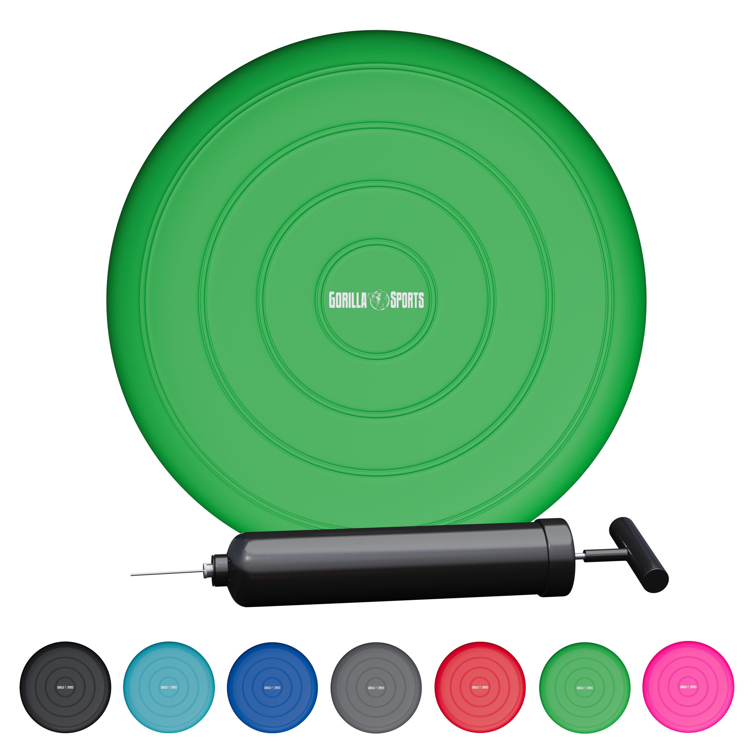 GORILLA SPORTS Balancekissen Ballsitzkissen, inkl. Pumpe, ohne Noppen, Luftkissen, Balance Pad