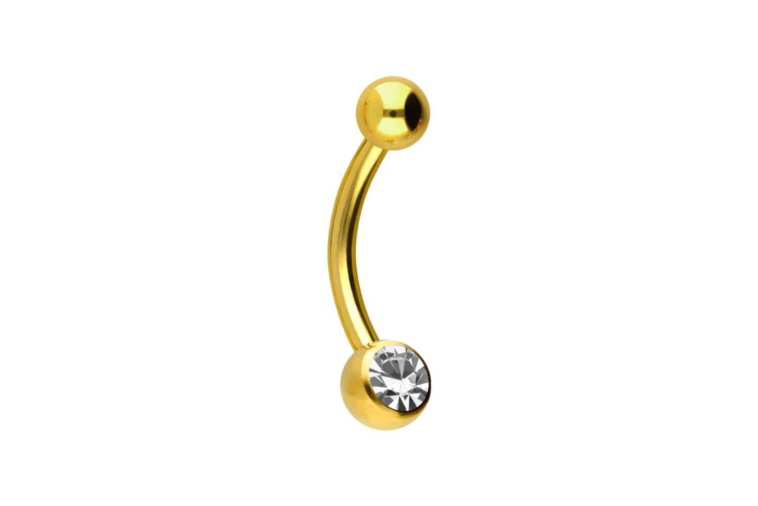 Bauchnabelpiercing Chirurgenstahl Mini Bananabell KRISTALL