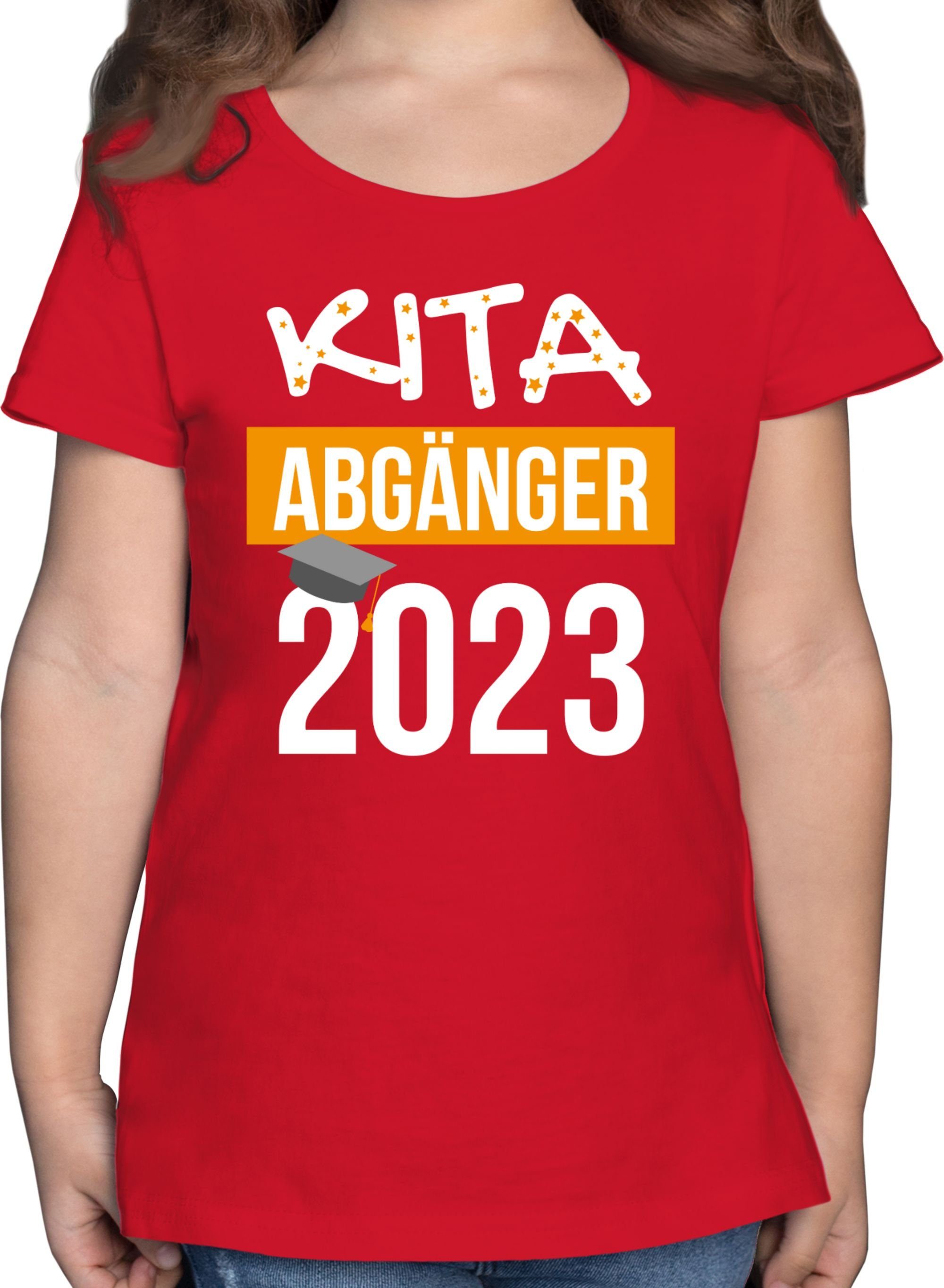 T-Shirt 2023 Abgänger Einschulung Mädchen Kita Shirtracer 2 Rot