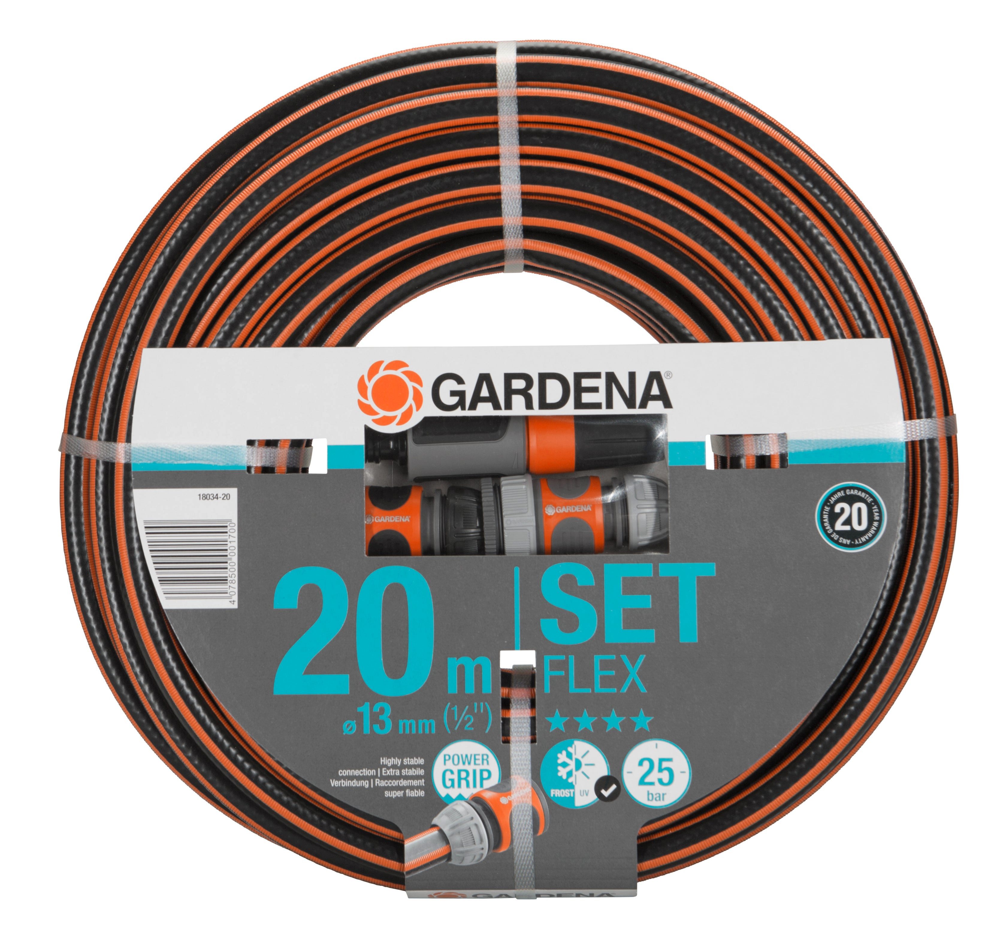 GARDENA Flexschlauch Comfort FLEX,18034-20, 13 mm (1/2), Länge: 20 m, mit Systemteilen