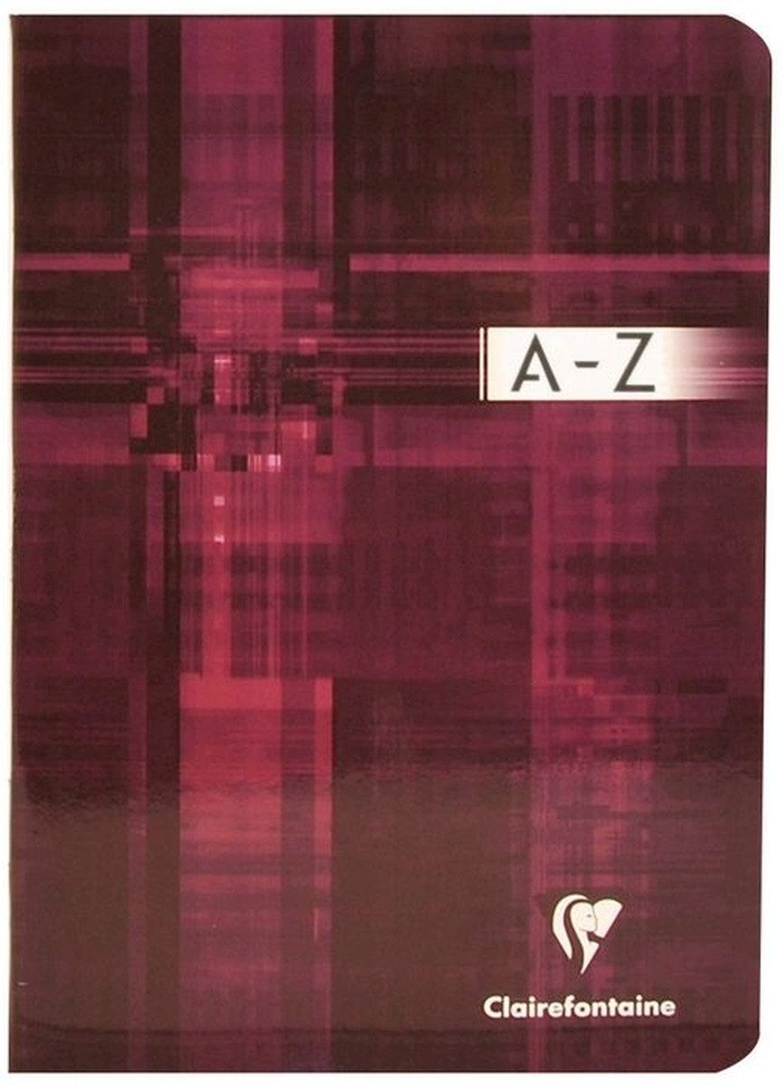 CLAIREFONTAINE Notizbuch Registerbuch A5 48 Blatt liniert mit Mittellinie A-Z farbig sortiert