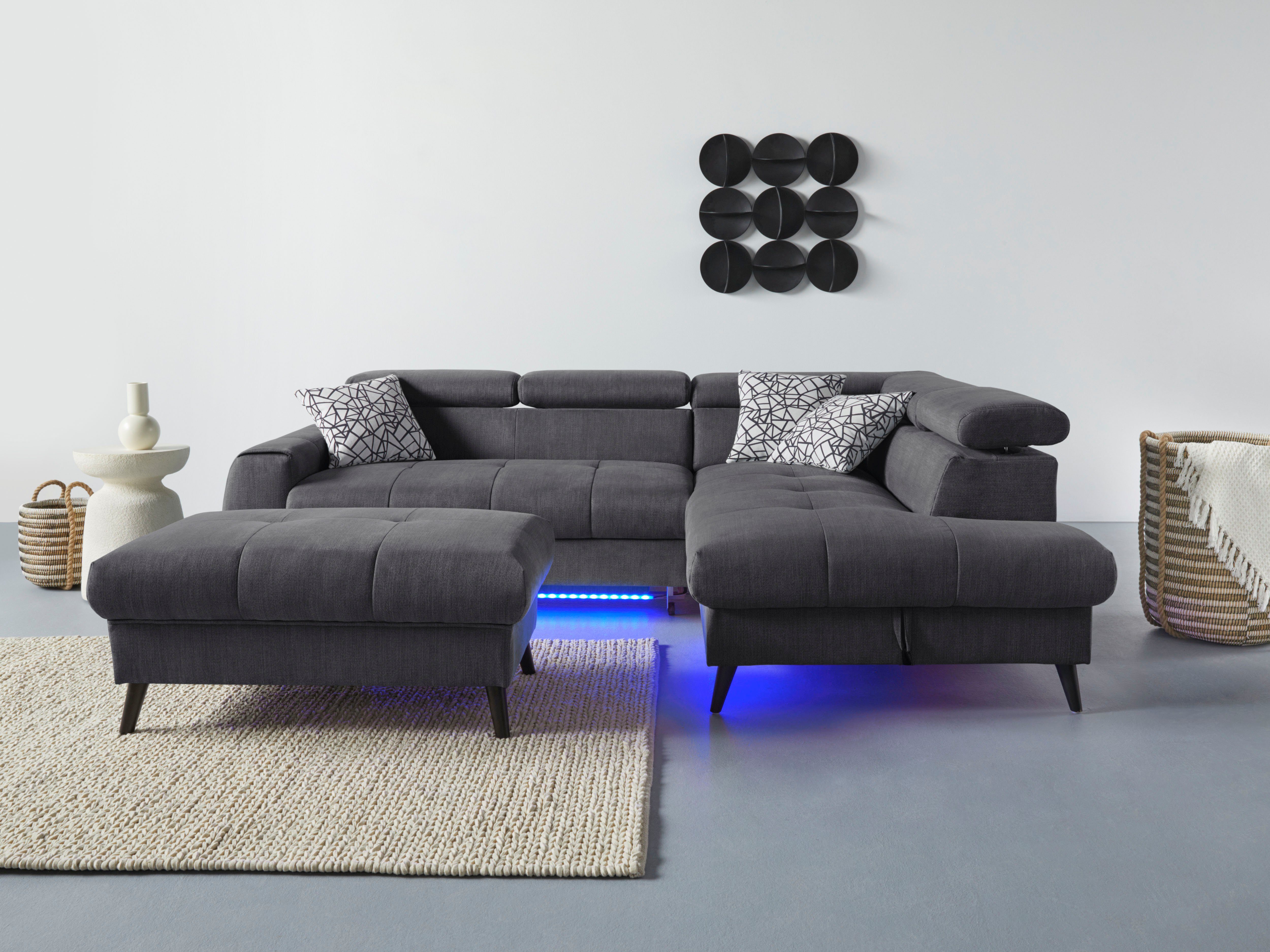 COTTA Ecksofa Mia L-Form mit 3 Zierkissen, wahlweise mit Bettfunktion, Bett günstig online kaufen