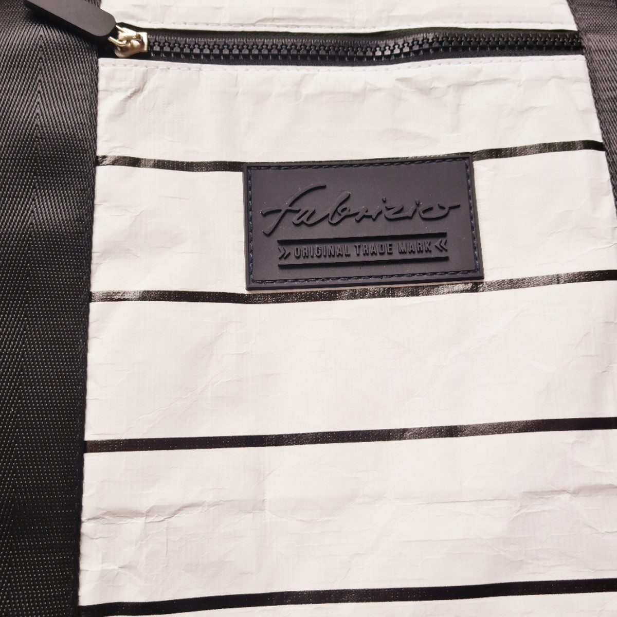 fabrizio® Tragetasche Sommertasche LIGHTWEIGHT Streifen, Weiß, Höhe mit Henkel ca. 70 cm