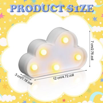 DOPWii Nachtlicht 6 Stück LED Wolke Lichter Dekoration, LED beleuchtete Wolke, Nachtlichter für Kinderzimmer, Babyzimmer Dekoration