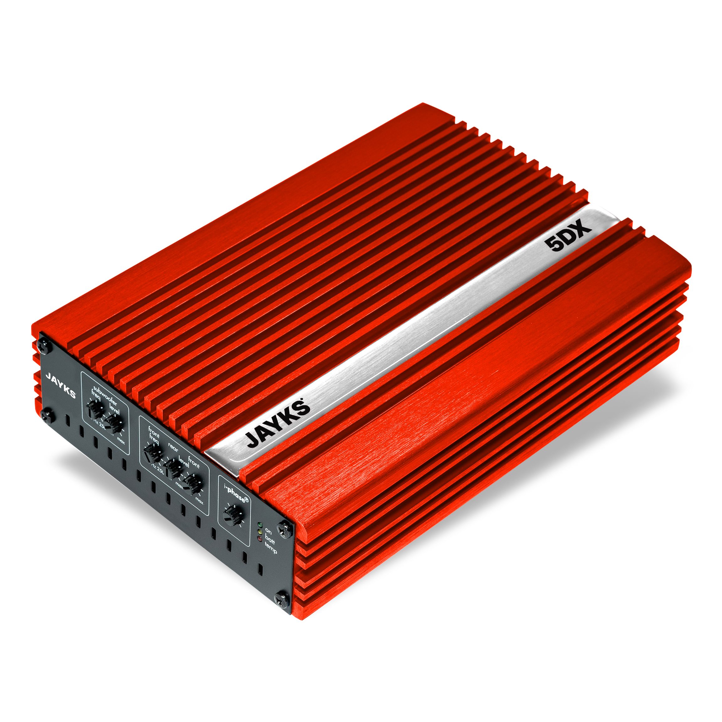 JAYKS 5DX Digital-Verstärker plug & play Audioverstärker (Anzahl Kanäle: 6, 280,00 W, Subsonic-Filter 27Hz 12dB, i-Phase Phasenkorrektur) rot
