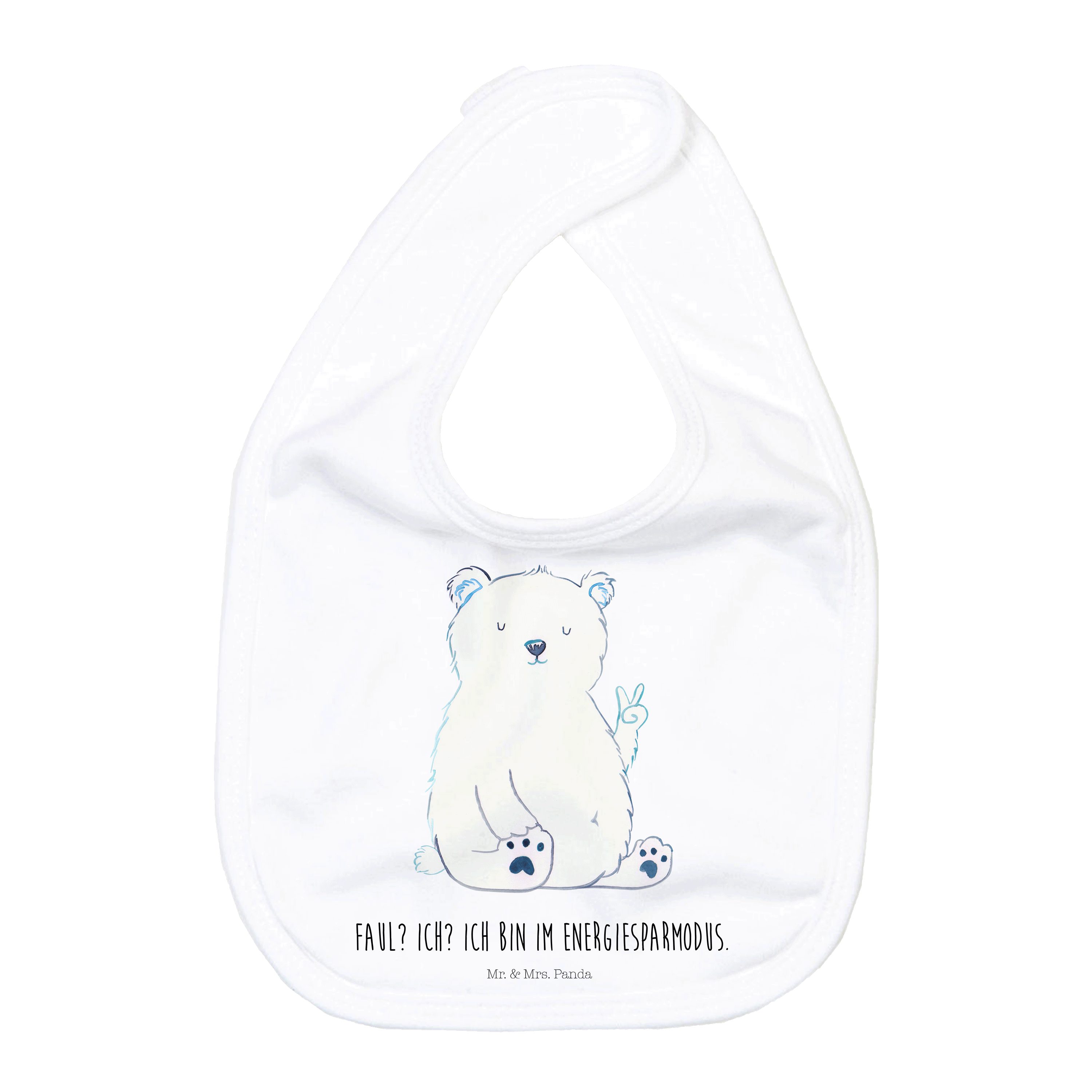 Tragetuch Eisbär Faul - Weiß - Geschenk, Homeoffice, Baby, Teddy, Lätzchen, Bab