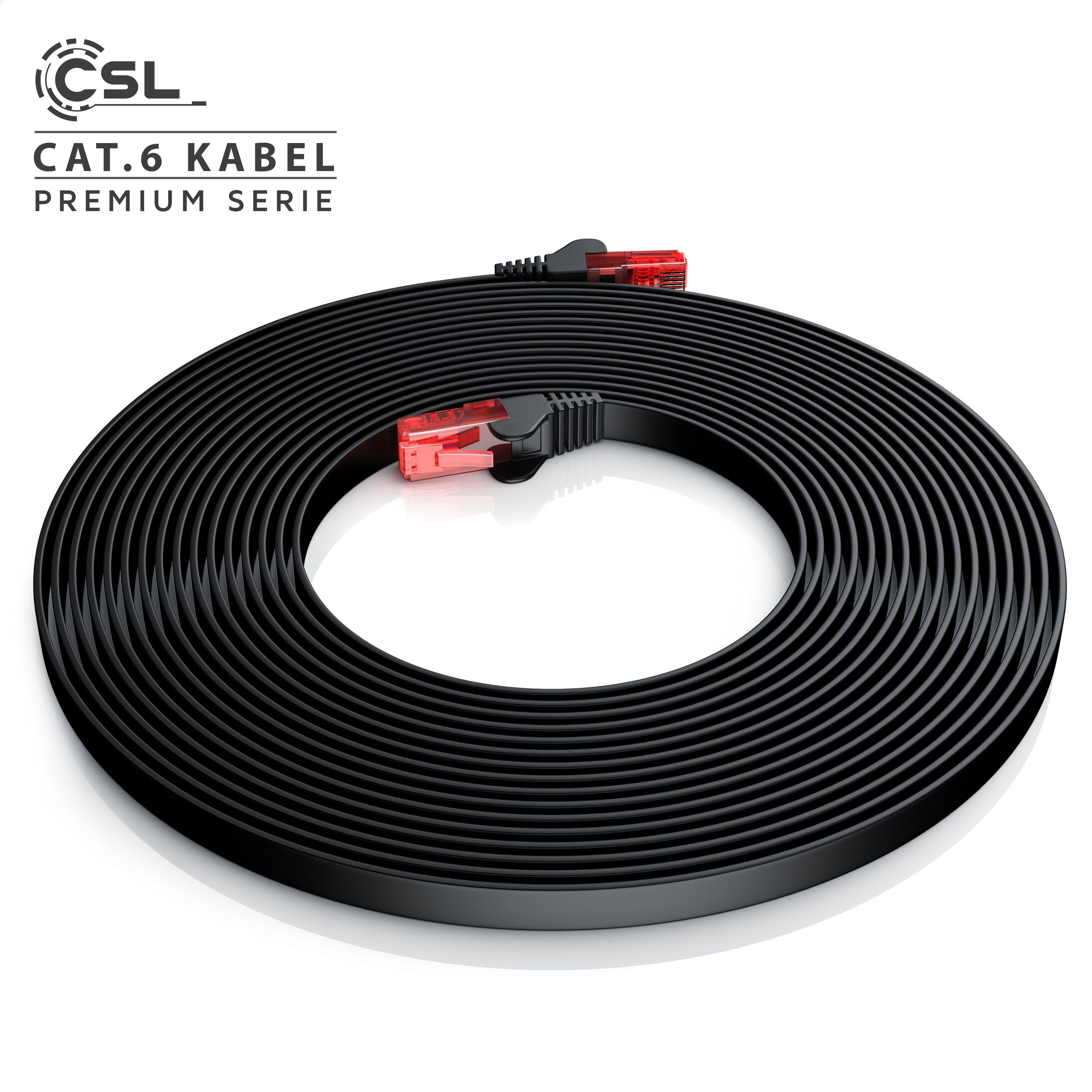 CSL CAT 6 Flachband Netzwerkkabel Gigabit 1000Mbit/s Patchkabel flach 30m LAN-Kabel, CAT.6, RJ-45 (Ethernet) (3000 cm), für Router, Modem, Switch, PC, ideal für – Bild 5 von 5