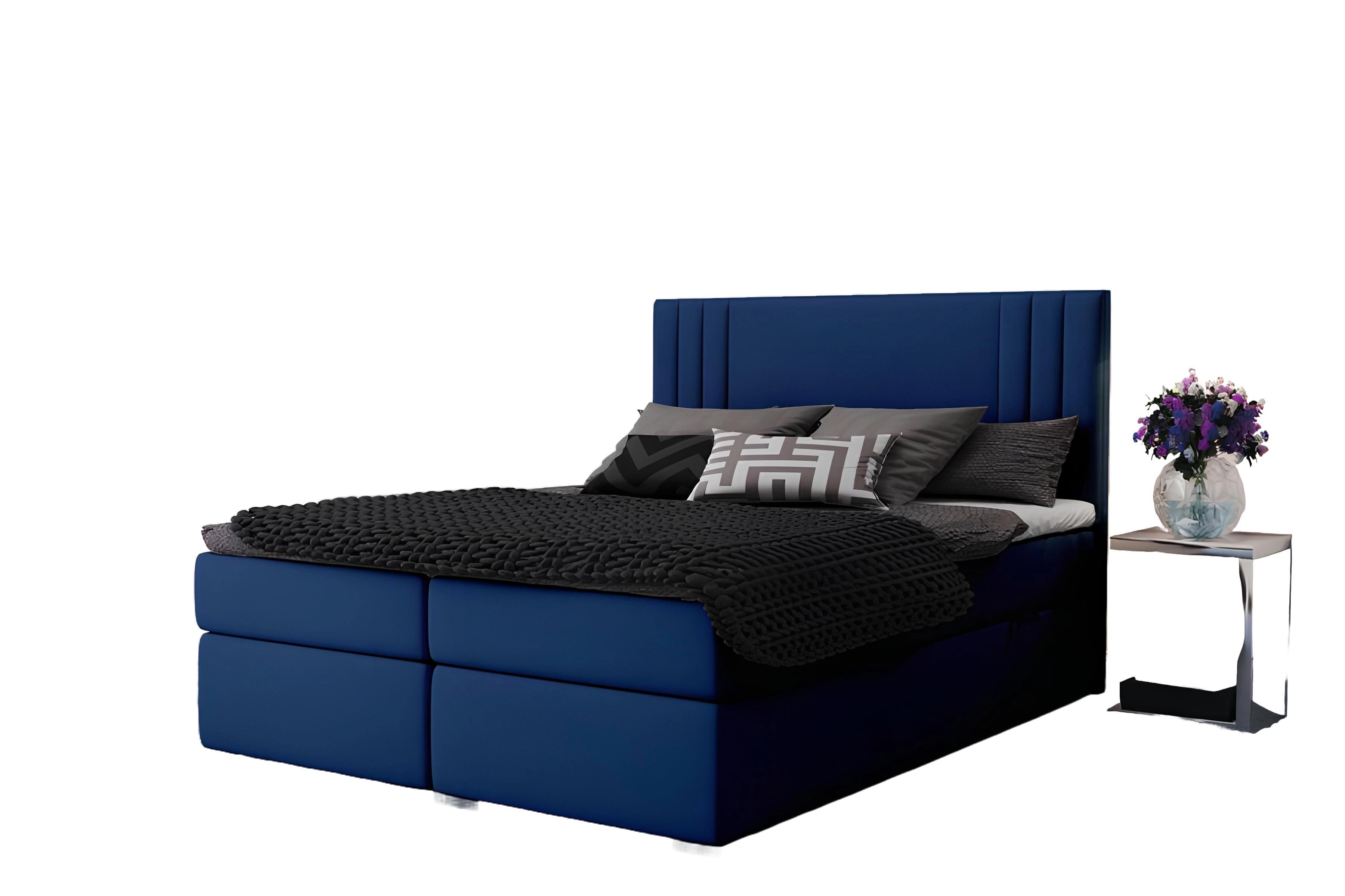 Xlmoebel Boxspringbett Luxus Doppelbett mit gepolstertem Kopfteil und Stoffbezug (1-St., Boxspringbett 4069424841954), Hergestellt in Europa