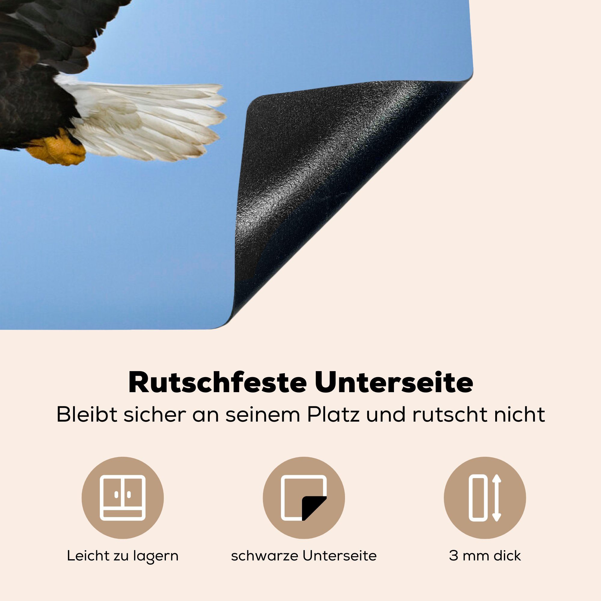 MuchoWow Herdblende-/Abdeckplatte Vogel (1 81x52 küche, Amerika, Induktionskochfeld die Vinyl, für - cm, Seeadler Ceranfeldabdeckung tlg), - Schutz