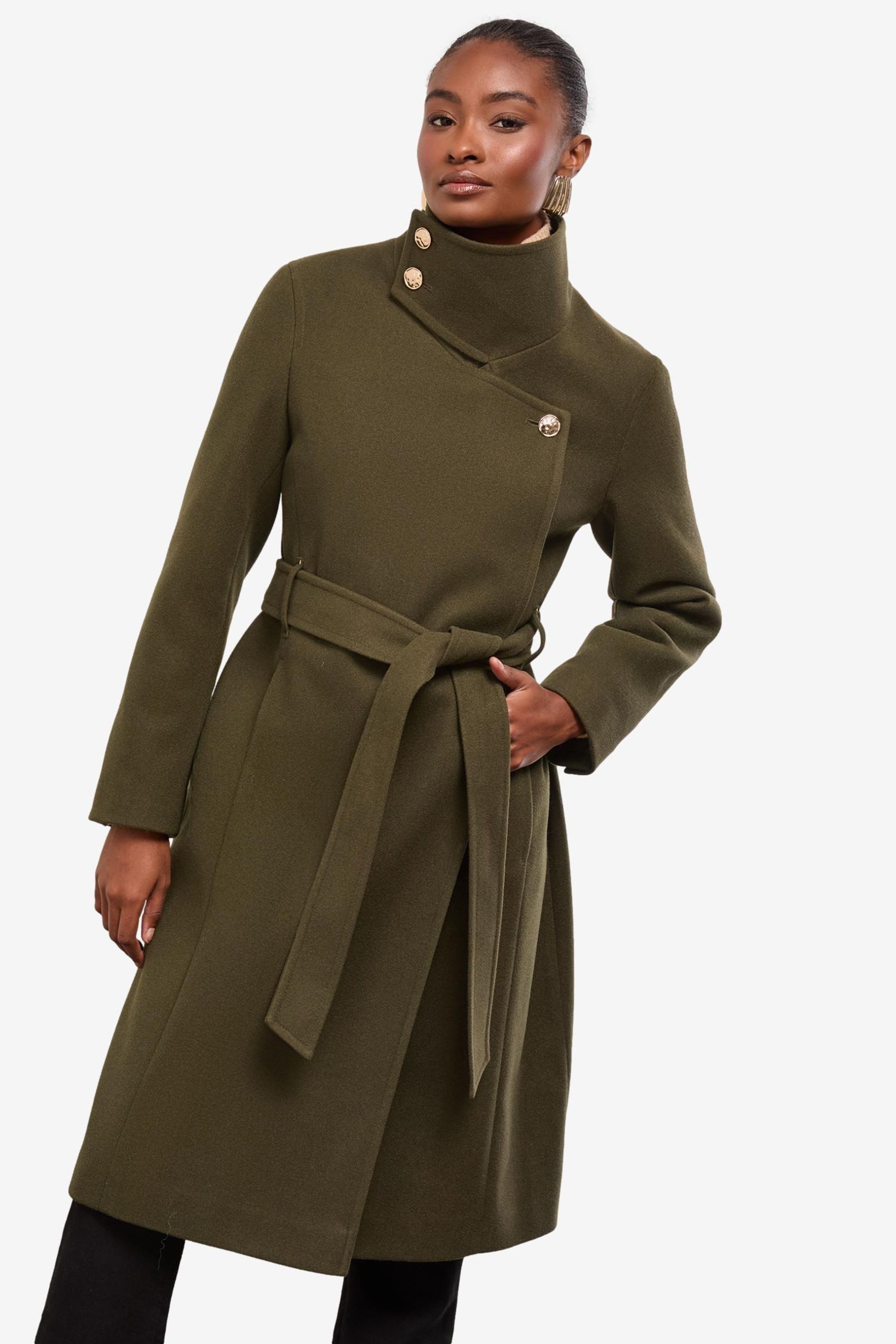 LIPSY Wintermantel Lipsy Mantel mit Trichterkragen, Regular (1-tlg)