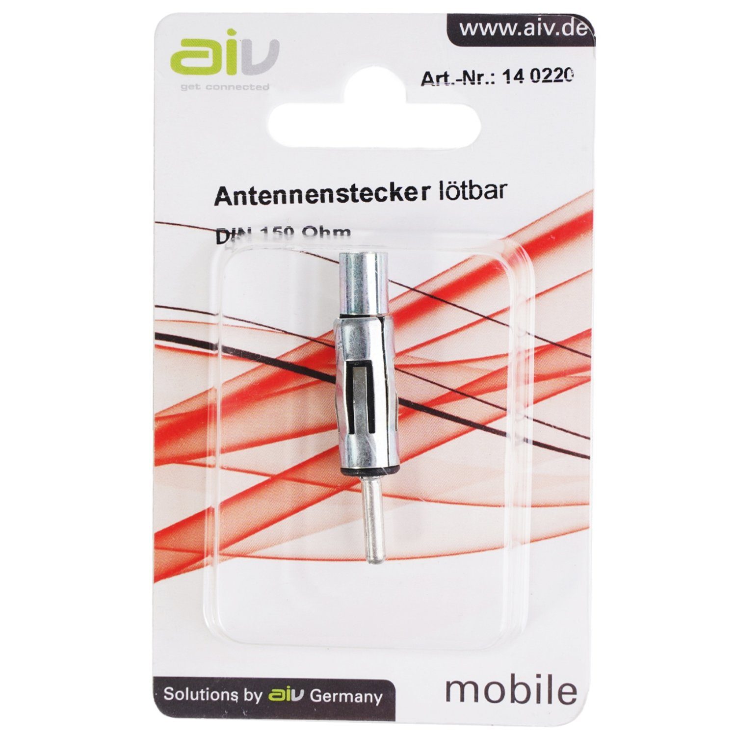 Antennen-Stecker zu DIN für AIV DIN RG58 Ohm RG58 Auto-Adapter Lötmontage 150 Kabel,