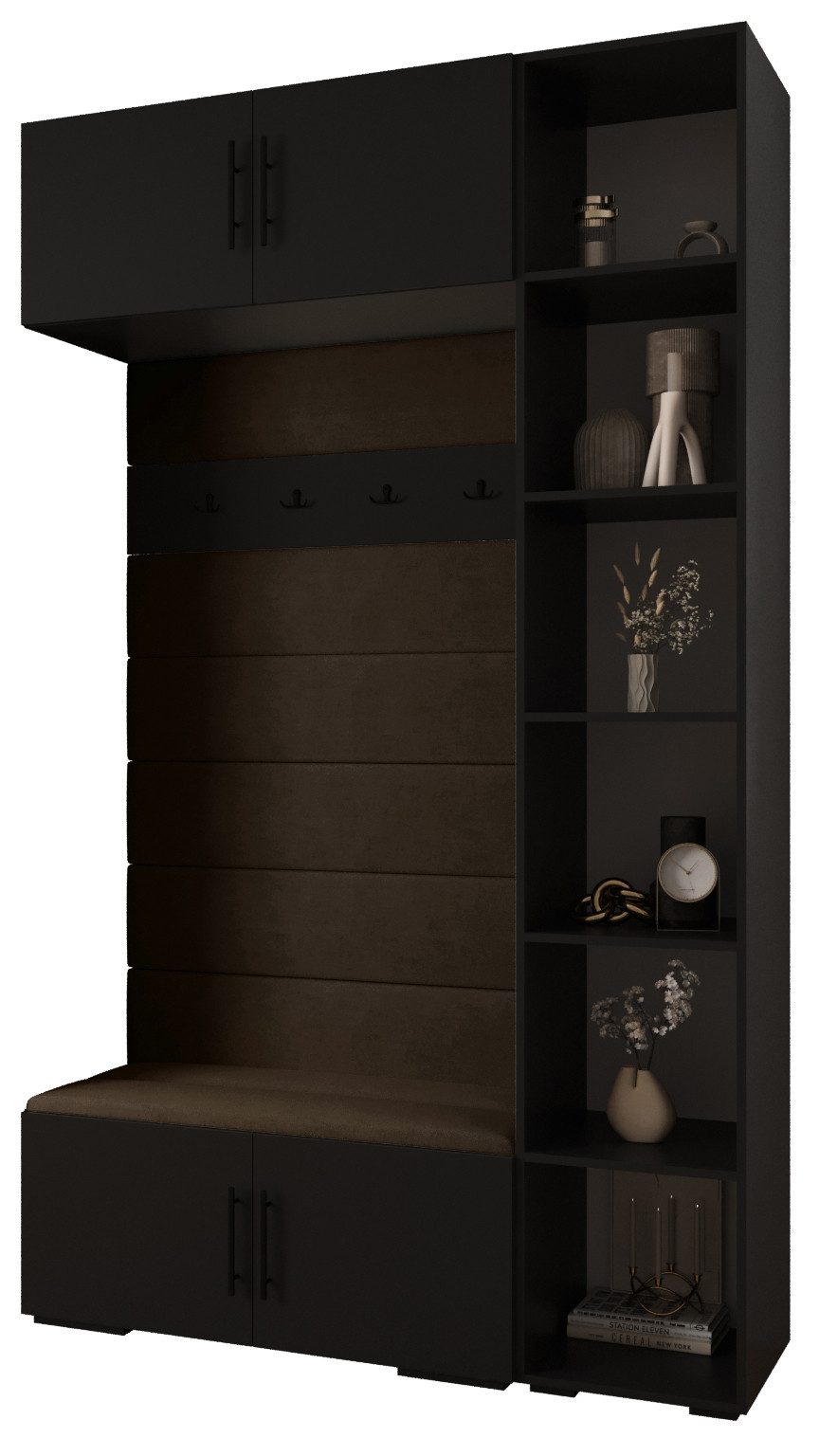 ABIKS MÖBEL Kompaktgarderobe INOVA 3 SATZ 20 Möbelset, Garderobe mit Kleiderstange und Regalen