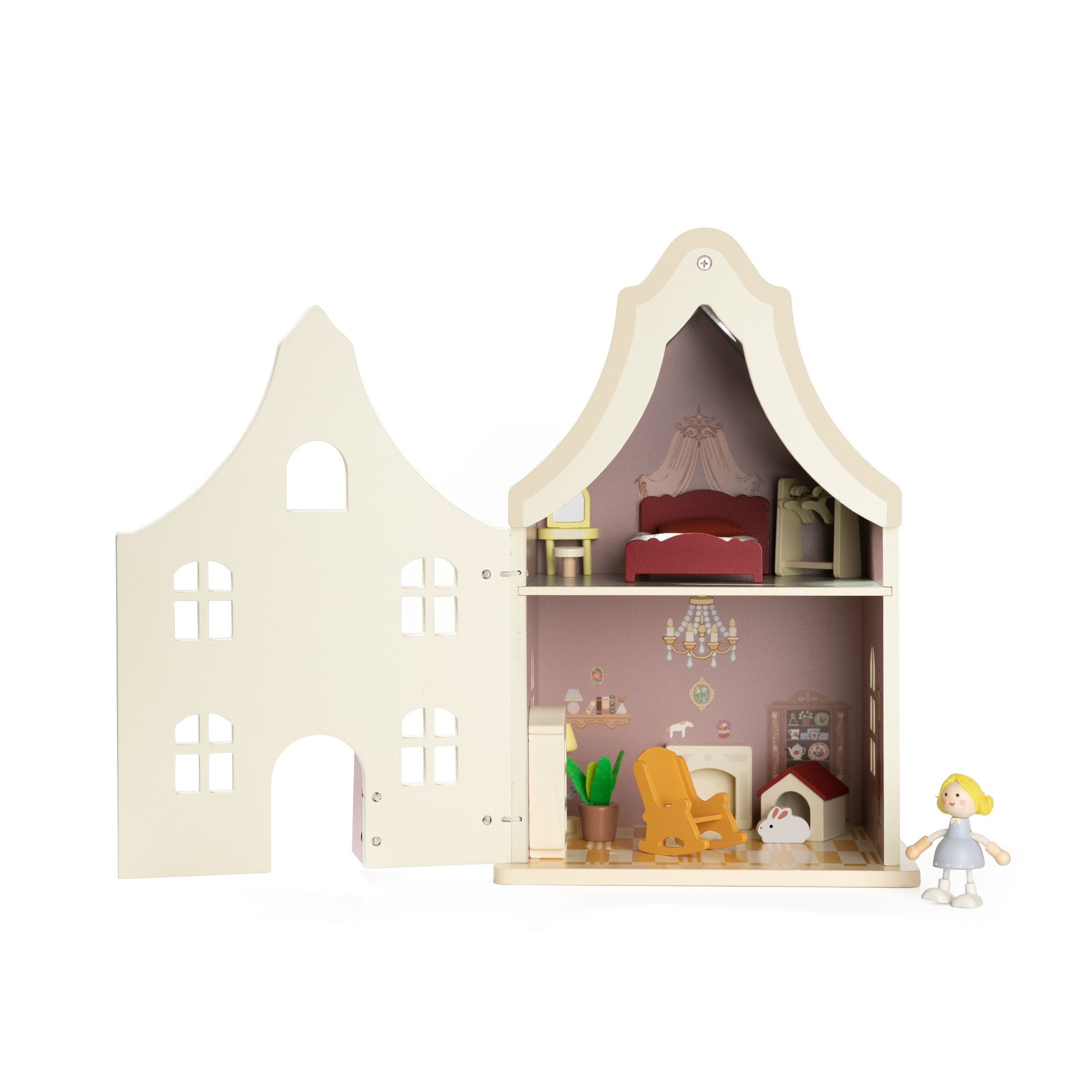 Classic World Puppenhaus Classic World - Puppenhaus Cozy - 24x19x38,5 cm - 3Y+