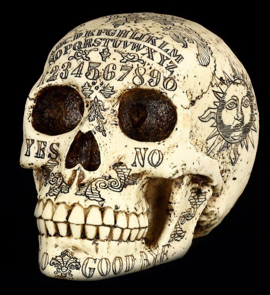 Figuren Shop GmbH Dekoobjekt Totenkopf - Witchboard - Gothicdeko Fantasy Halloween