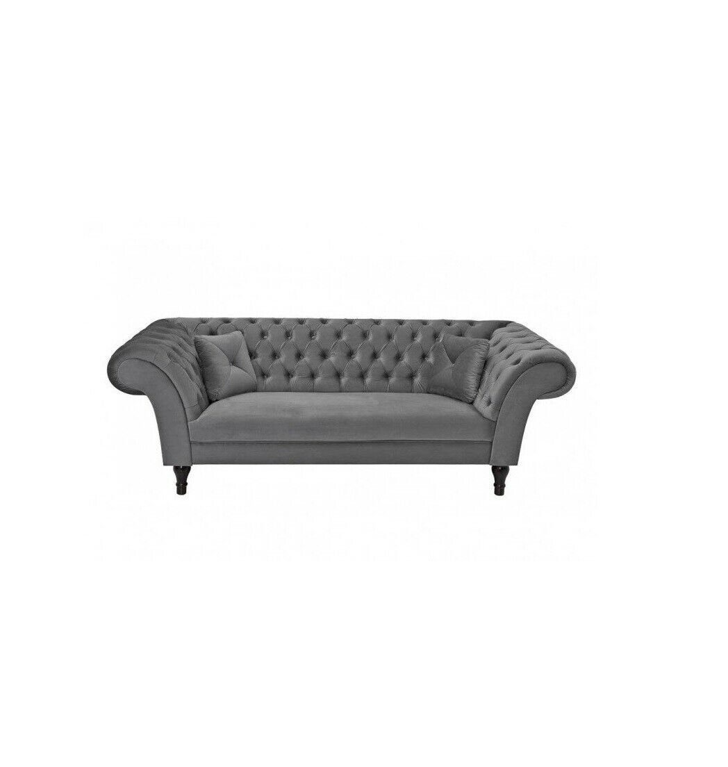 JVmoebel Sofa Grauer 3-Sitzer Couch in Polstermöbel Europe Chesterfield Made Edler Neu, Dreisitzer