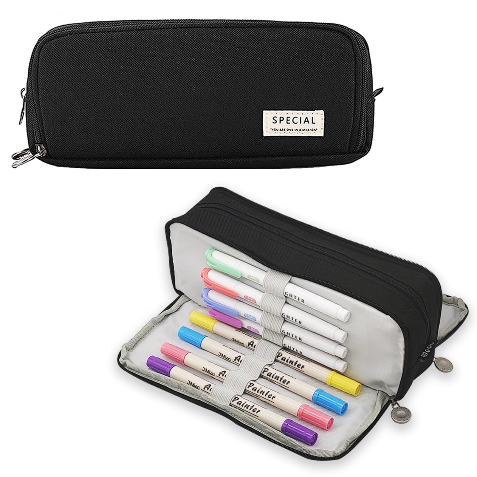 FOUORTUNATE-BEE Federmäppchen Federmäppchen 3 Fächer Großes Stifteetui Mäppchen Schule Büro, Für Schule Büro Studium Kosmetik Reise Schlampermäppchen Set