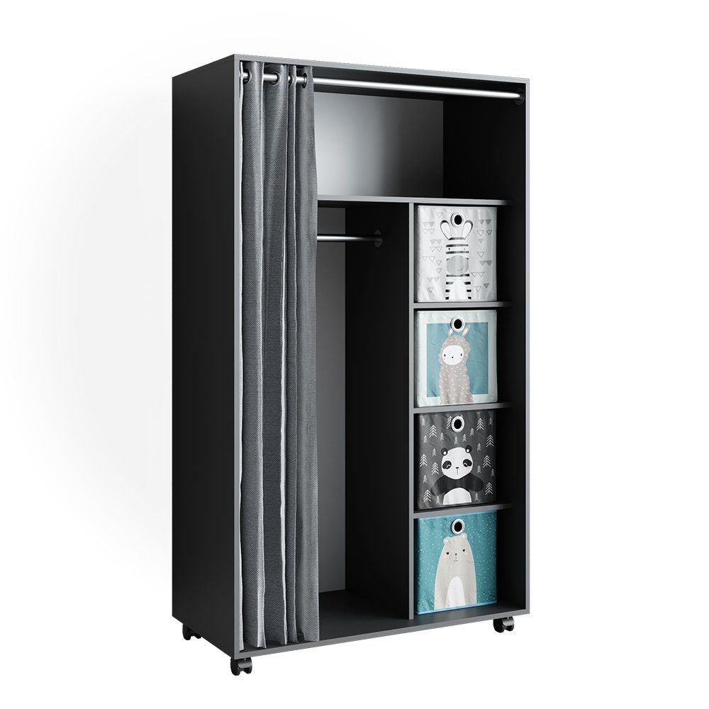 Vicco Kleiderschrank Doros, Grau, 100 x günstig online kaufen