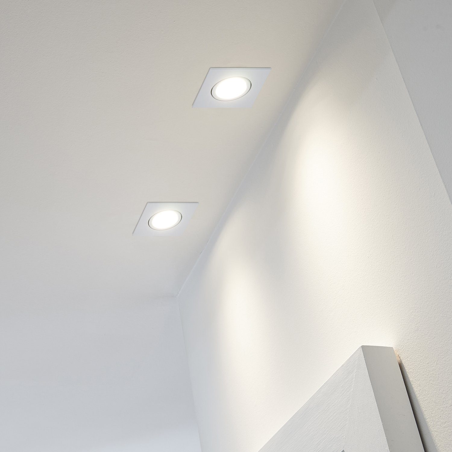 LEDANDO LED Einbaustrahler 10er LED Einbaustrahler Set Weiß mit LED GU10 Markenstrahler von LEDAN | Strahler