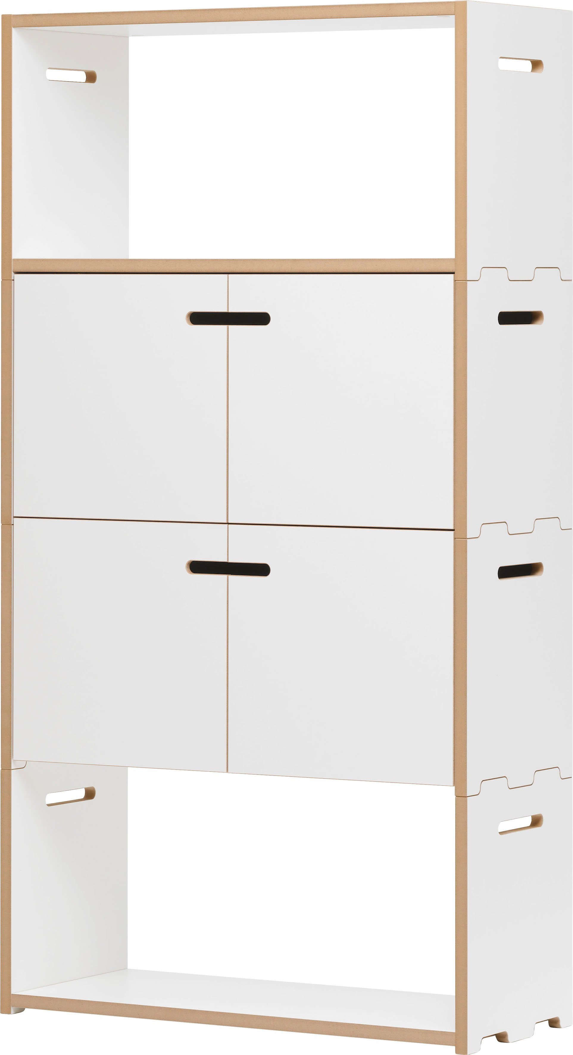 Tojo Mehrzweckregal hochstapler 2x2-Set, in zwei Farben, Breite/Höhe: 76/143,9 cm weiß | Standregale