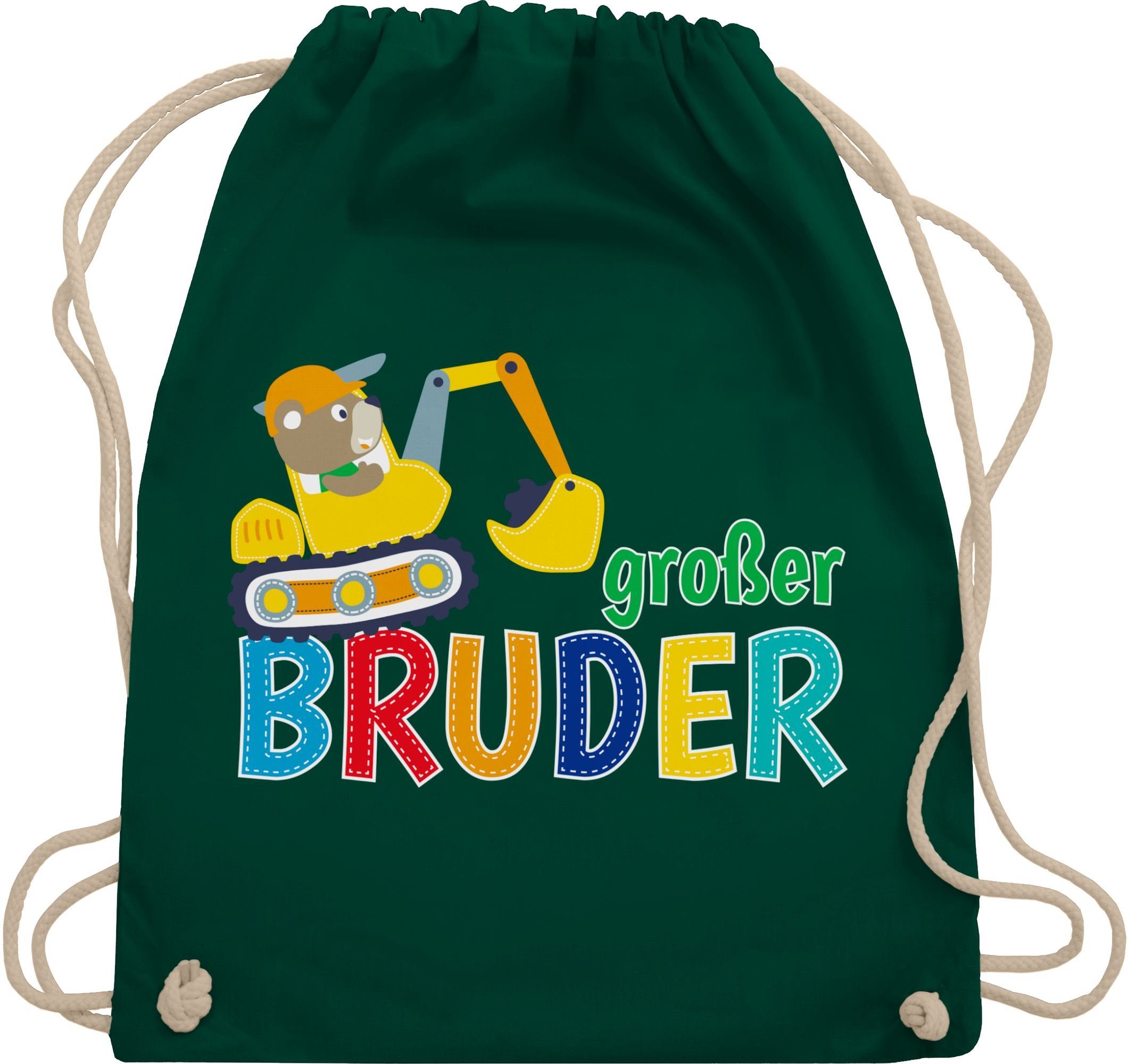 Bruder Bruder 2 Dunkelgrün Turnbeutel Großer Shirtracer Großer Bagger,