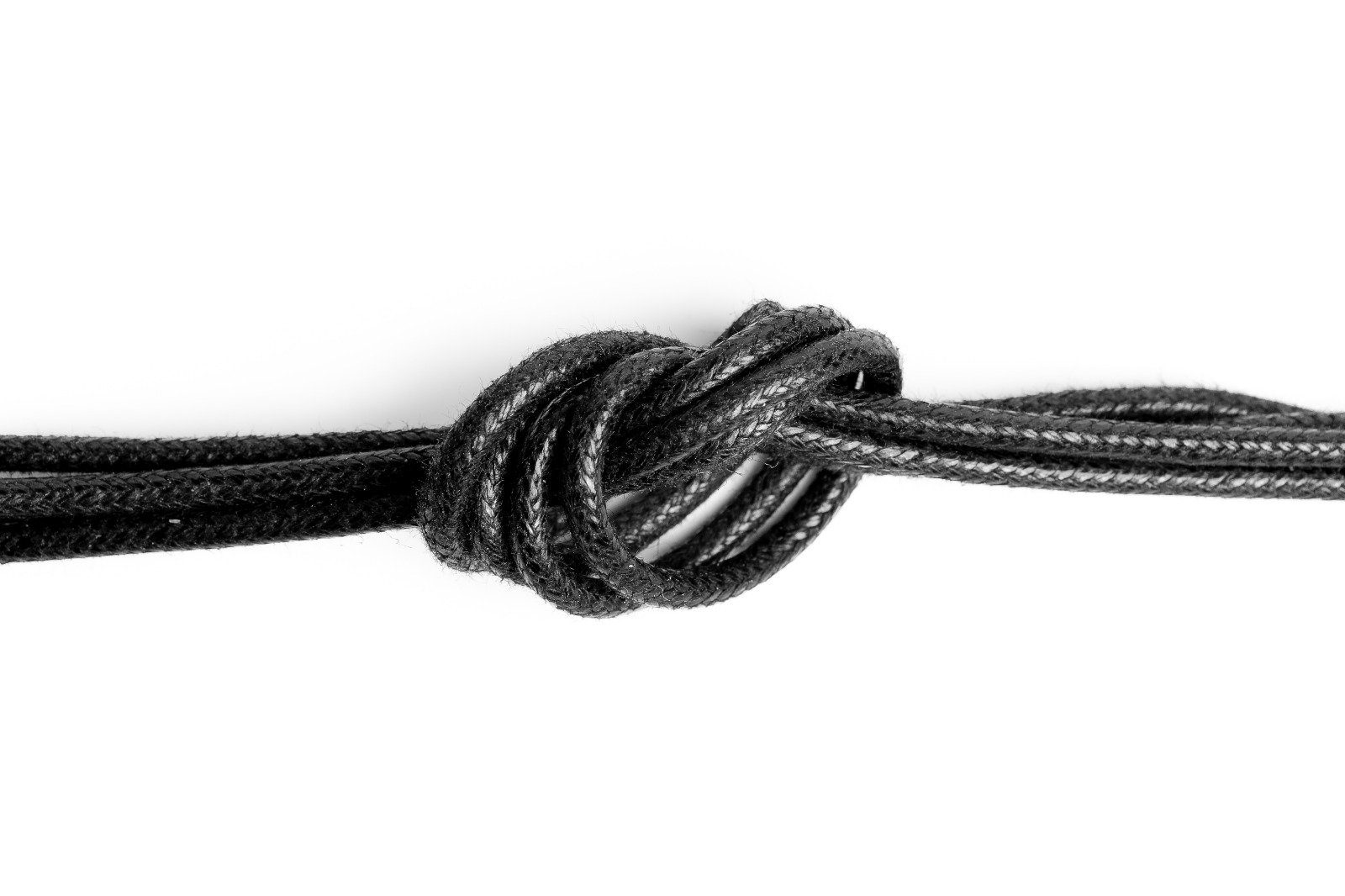 SCHNÜRRLIE Schnürsenkel Baumwolle rund gewachst für Lederschuhe, 80cm Länge für 3-4 Löcher Schwarz