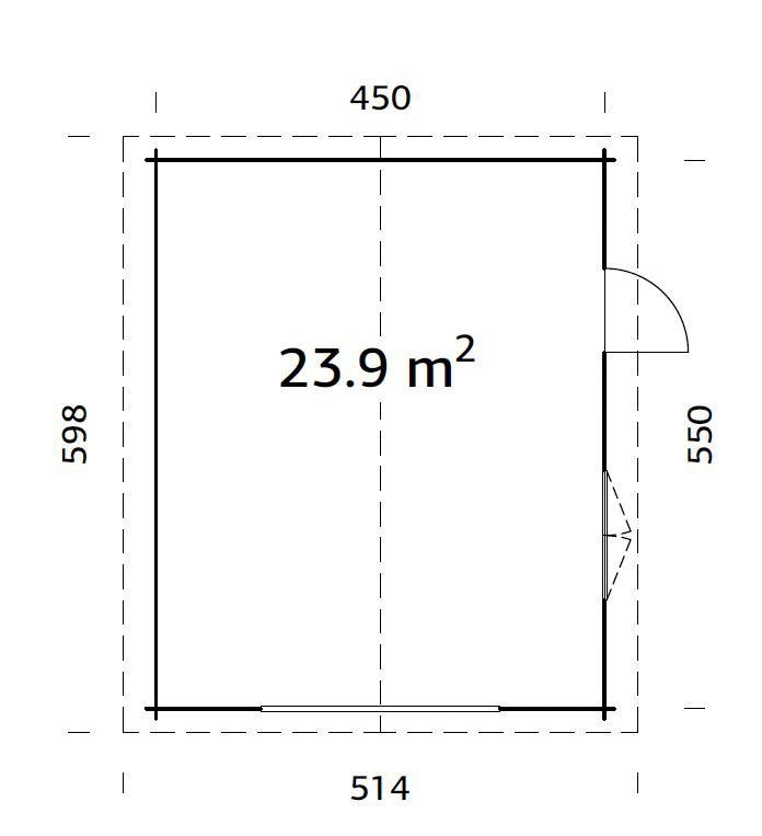 ohne 622x596x312 Garage Tor, BxTxH: Roger, grau cm, Palmako