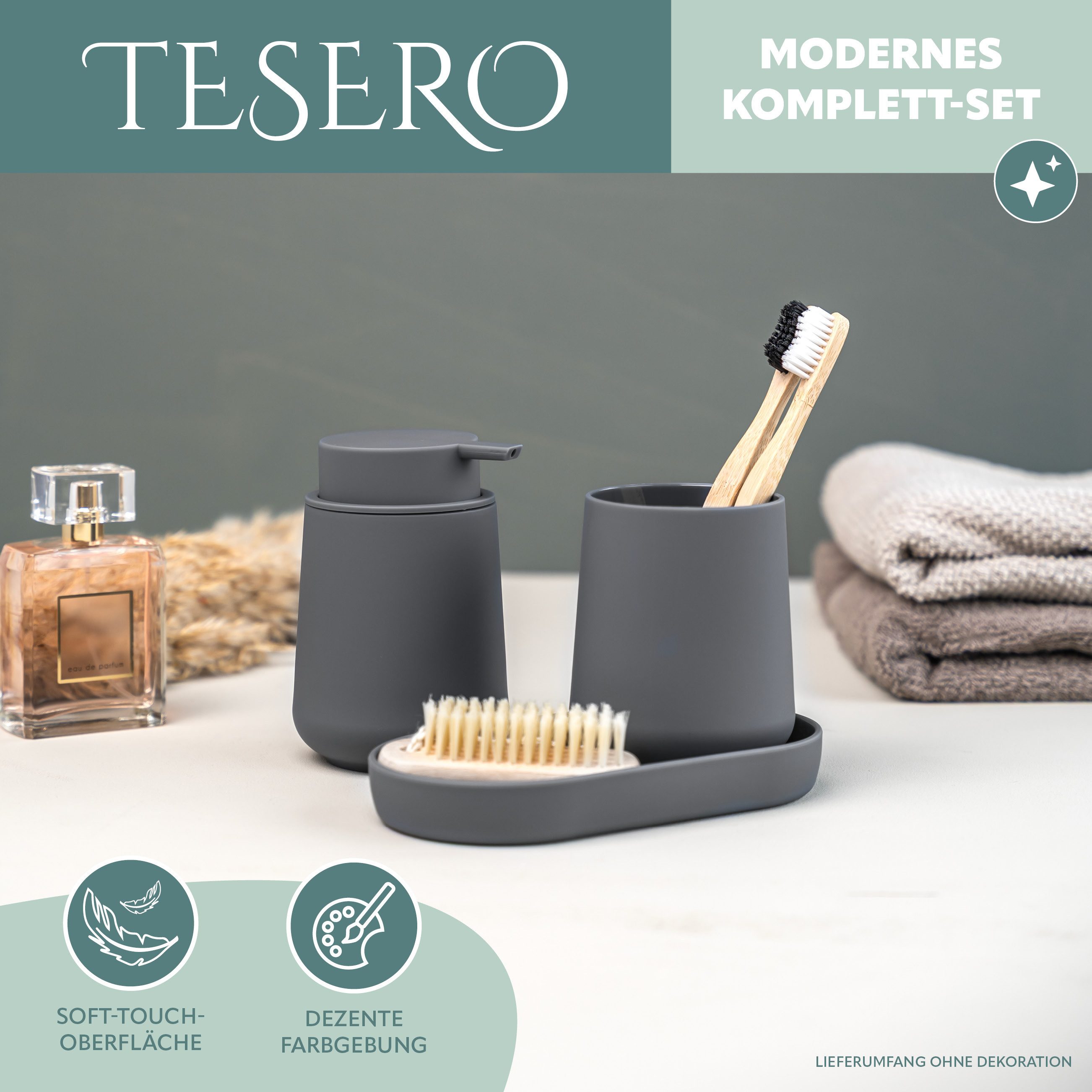 eluno Badaccessoire-Set TESERO 3tlg. Soft-Touch günstig online kaufen