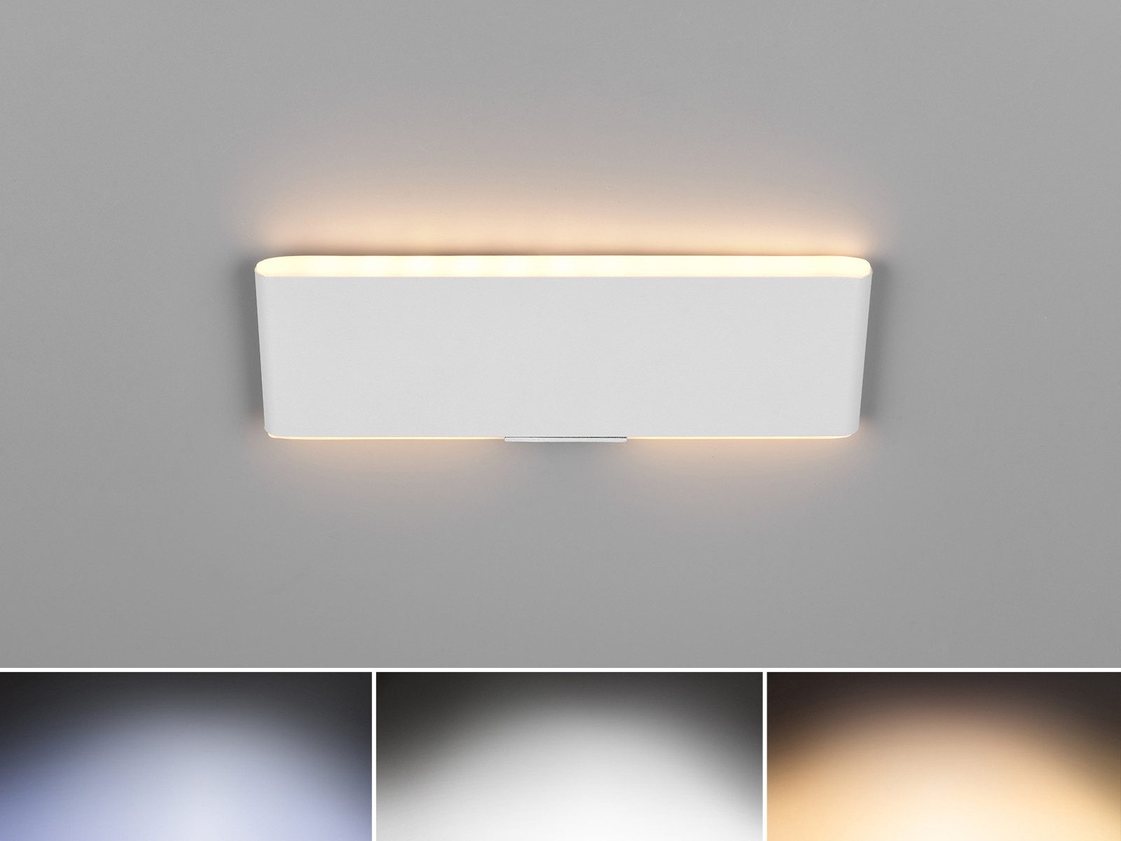 TRIO Leuchten LED Wandleuchte, Dimmfunktion Lichttemperatur einstellbar, LED fest integriert, Warmweiß, Tageslichtweiß, Innen Akku Wandlampe kabel-los ohne Strom-Anschluss, Breite 22cm