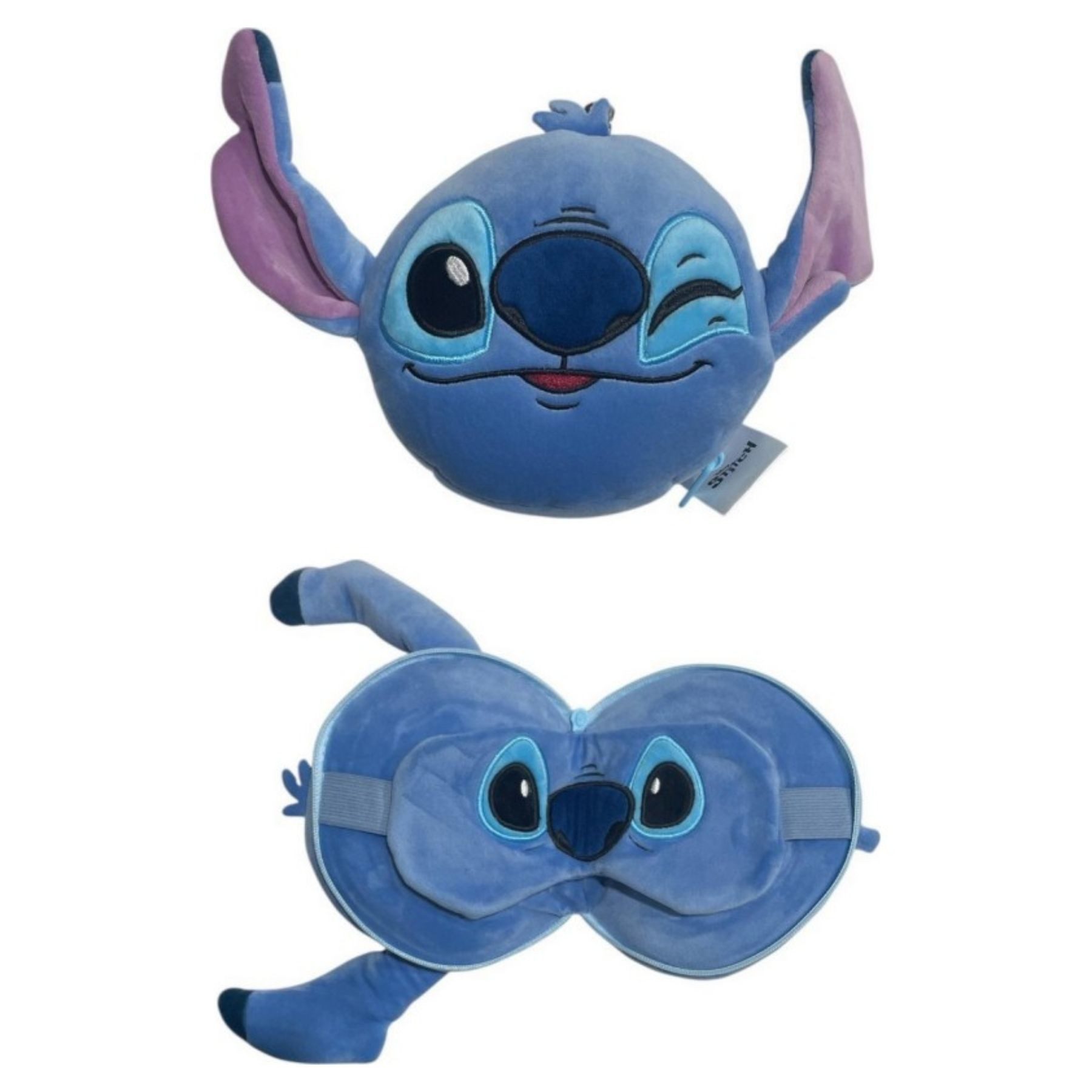 Disney Reisekissen Lilo & Stitch Reisekopfkissen + Schlafmaske für Kinder und Erwachsene, 2-tlg.