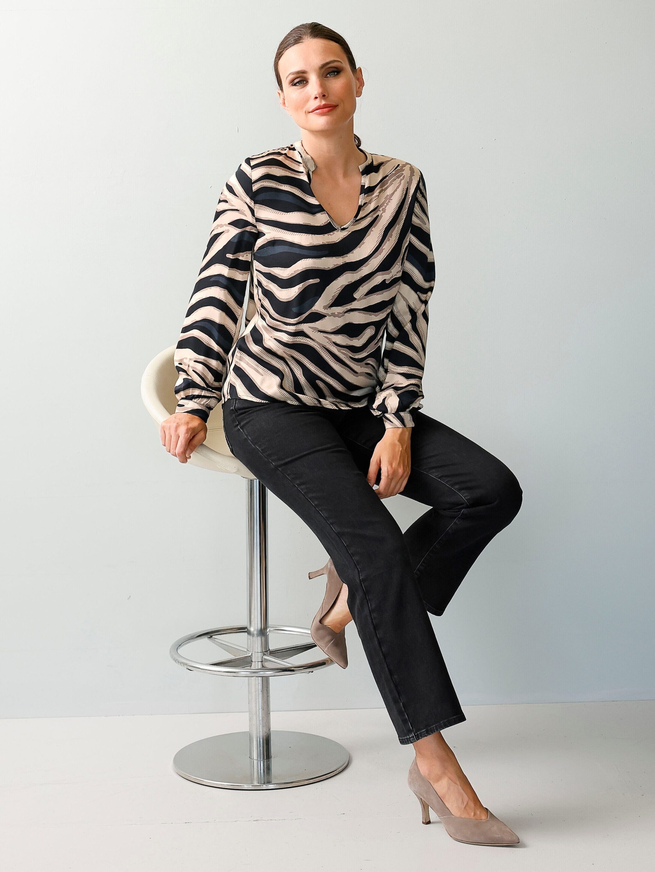 Alba Moda Schlupfbluse Bluse in Animaldessin