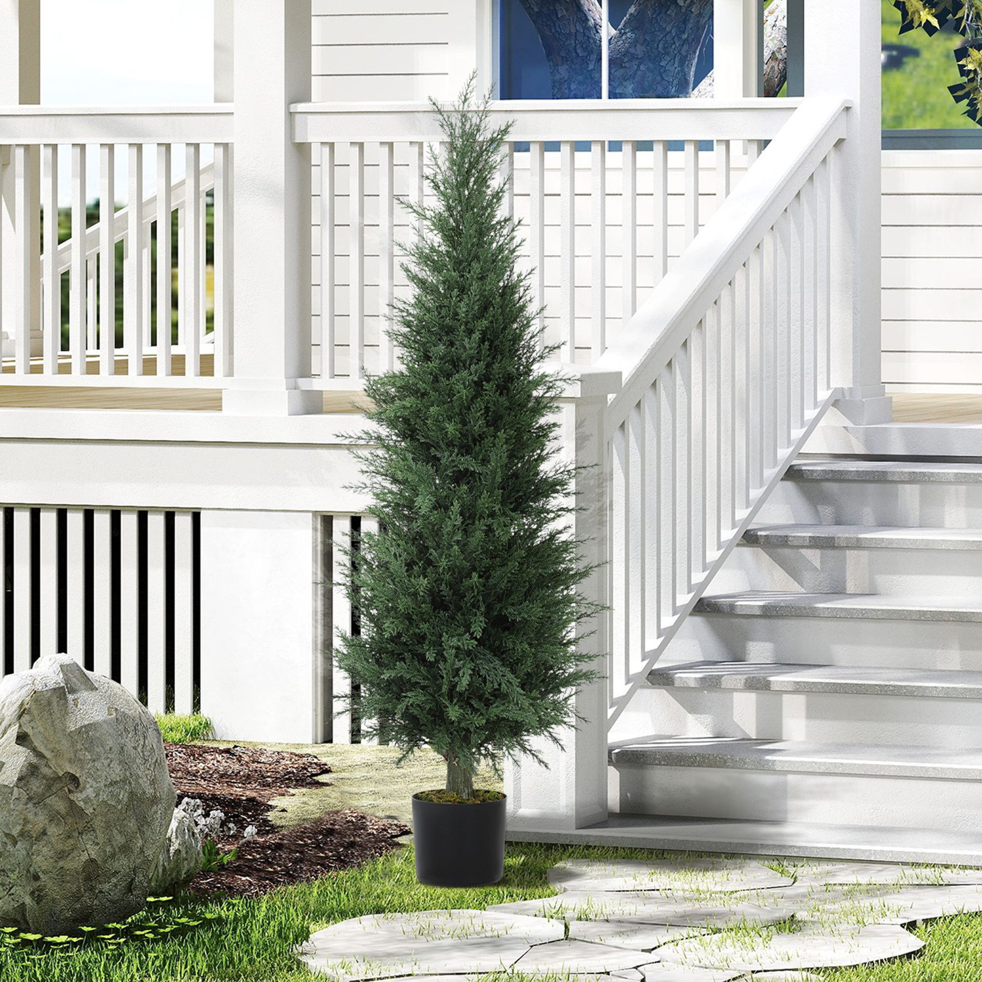 Kunstpflanze 120 cm Kunstpflanze, künstliche Pflanzen im Topf Zypresse, HOM günstig online kaufen