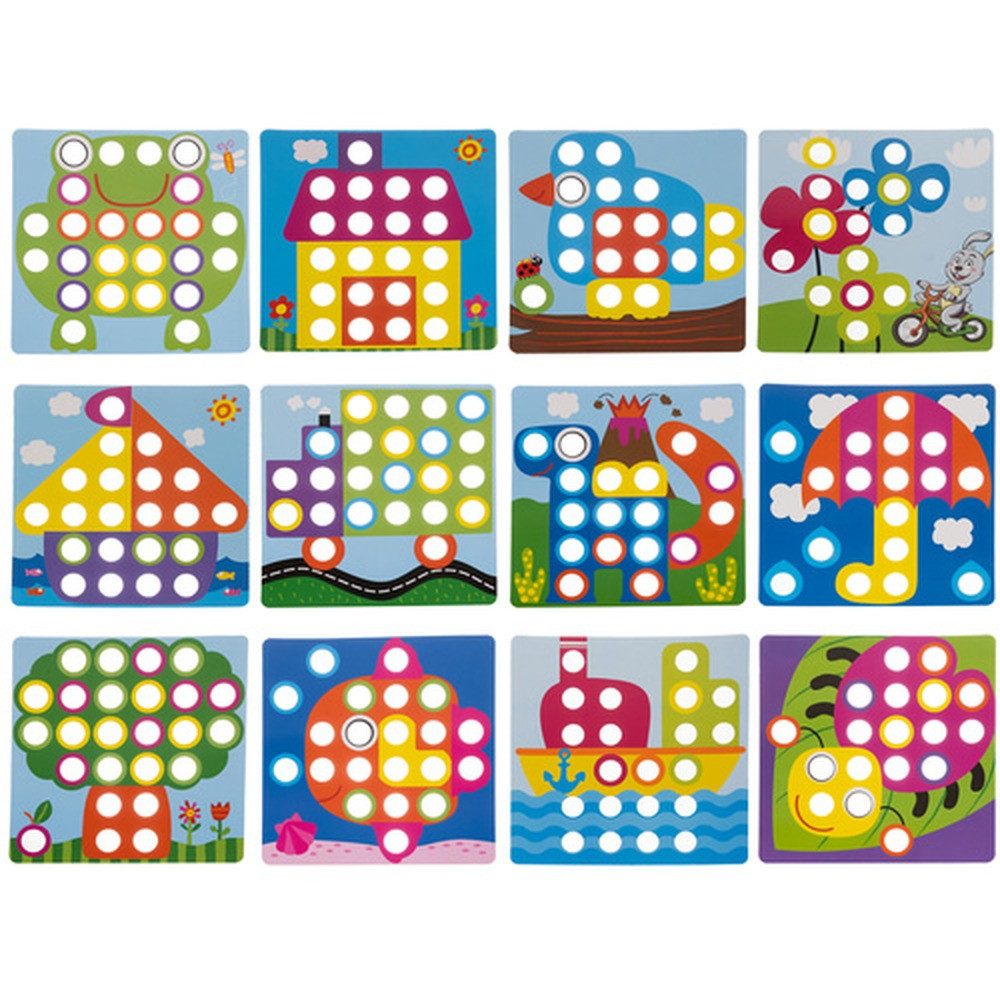 ISO TRADE Lernspielzeug Lernpuzzle Mosaik Knopfpuzzle (Spar-Set, Geschicklichkeit), fördert Geschicklichkeit, Auge-Hand-Koordination, logisches Denken – Bild 3 von 5