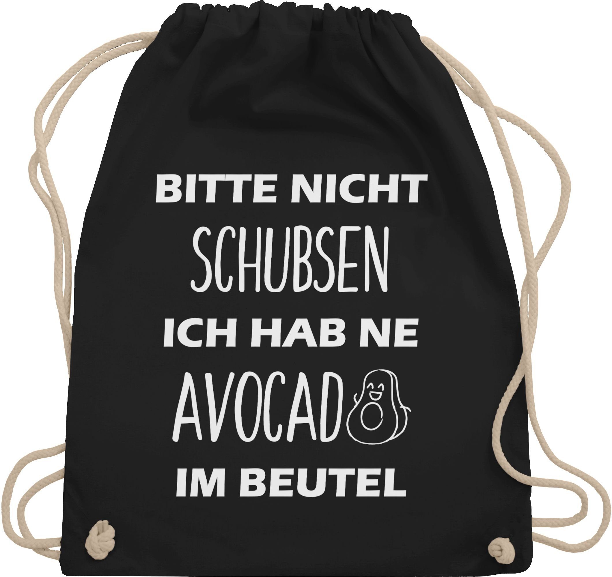 Shirtracer Turnbeutel Bitte nicht schubsen ich hab ne Avocado im Beutel, Stoffbeutel Festival Outfit