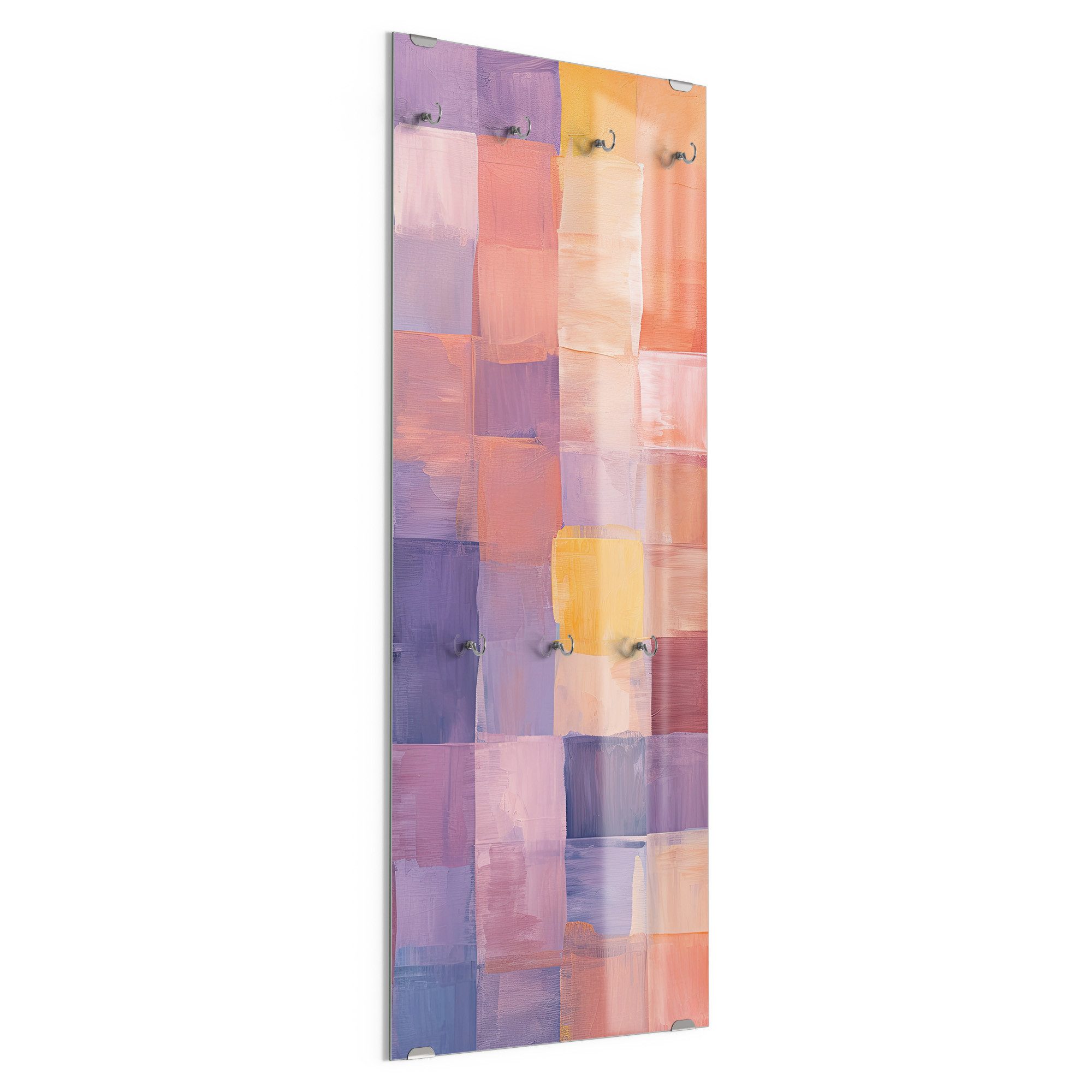 DEQORI Kleiderhaken 'Pastellrhythmus', Glas Garderobe hängend Flur Jackenhalter modern Wandgarderobe Haken