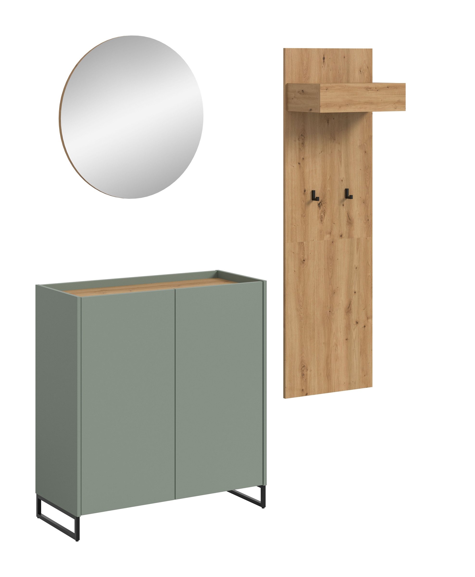 freiraum Garderoben-Set Drive, in Salbei - 197x175x32cm (BxHxT)