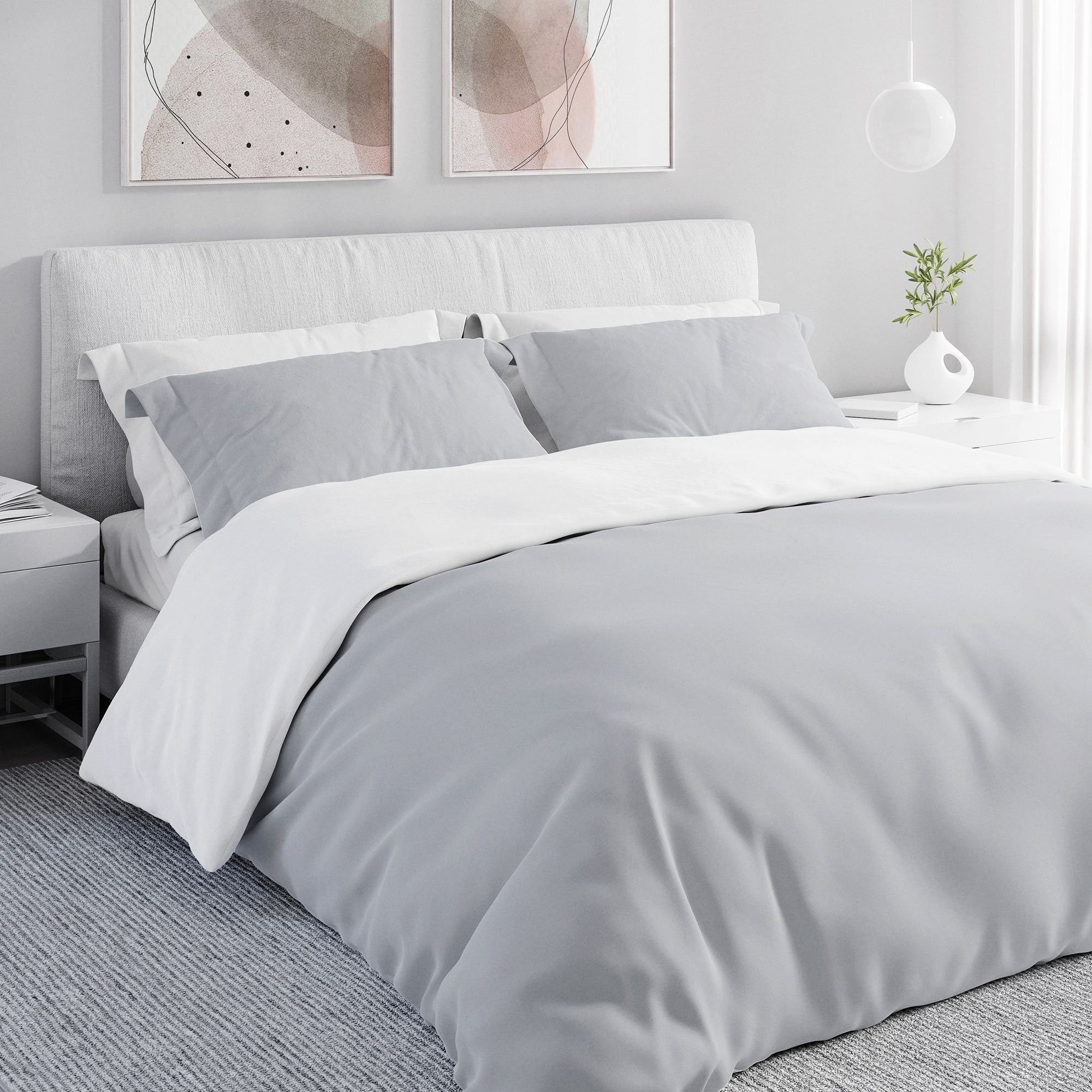 Wolkenfeld Bettwäsche Allergiker Bettwäsche, unfassbar weich, Microfaser, 2 teilig, 135x200 cm, 155x220 & Übergrößen I inkl. Kissenbezüge 80x80 I 2-farbig
