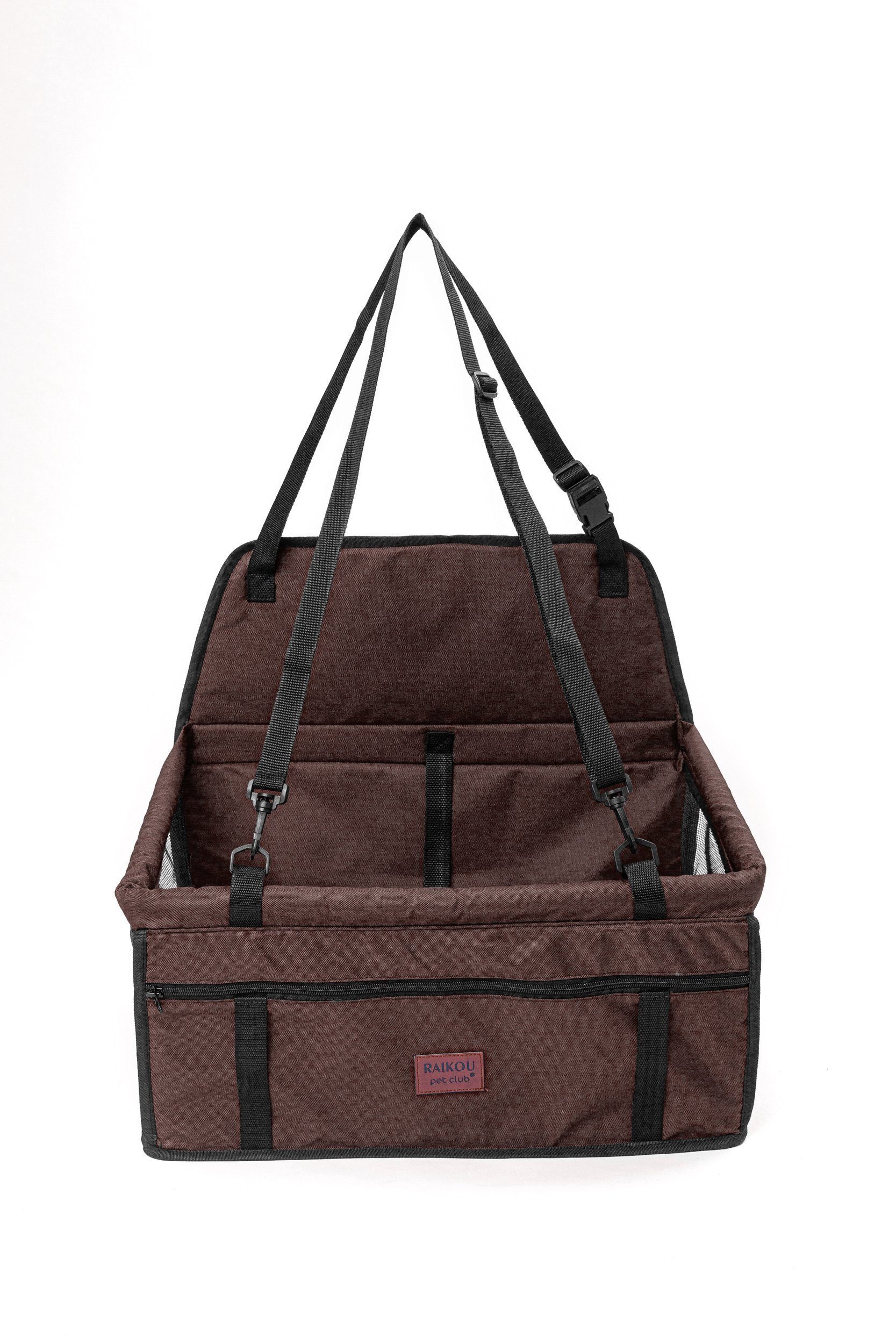 M-Diamant Tiertransportbox Haustier-Autositz / Cargo für den Rücksitz / 50cm*40cm*24cm bis 12 kg, Schnelle & universelle Montage faltbar Stabil & robust