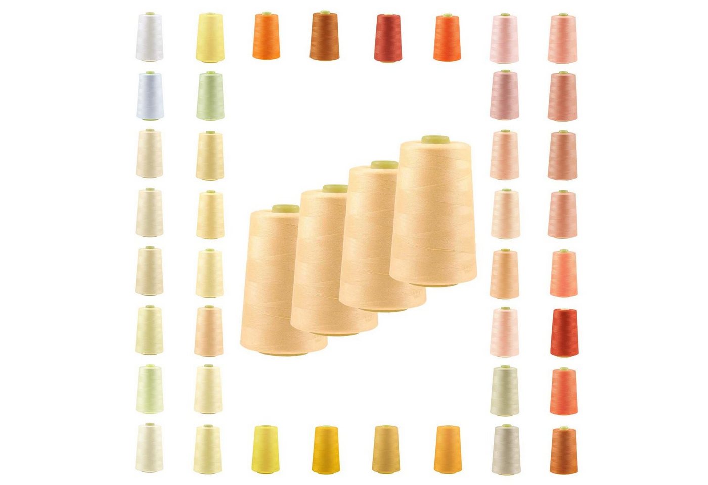 Thumbnail - maDDma 4 x 4572m Qualitäts Overlockgarn Nähgarn Polyester Overlockgarn, 4 m, A529 zartes grünbeige