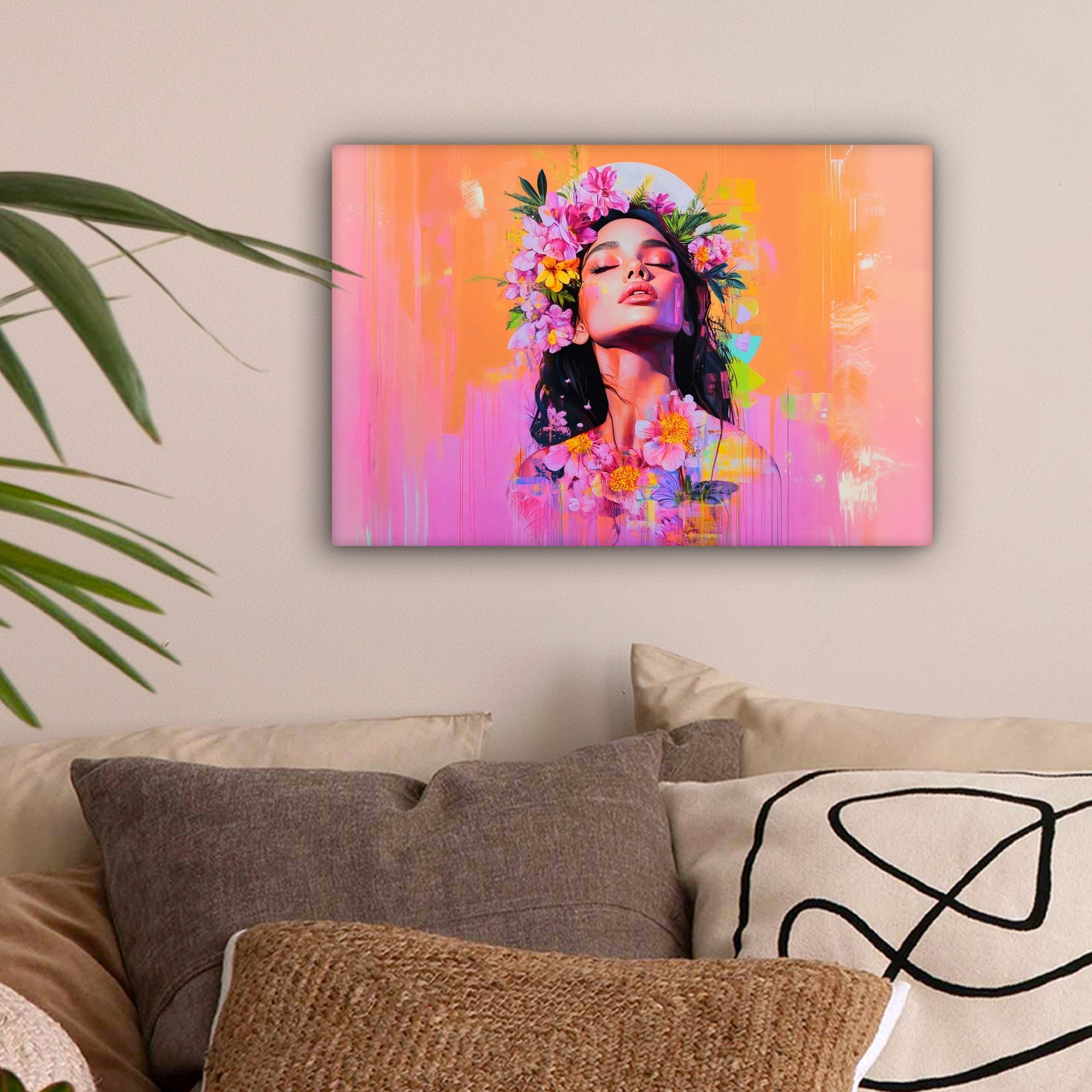 OneMillionCanvasses® Leinwandbild Porträt - Blumenkrone - günstig online kaufen
