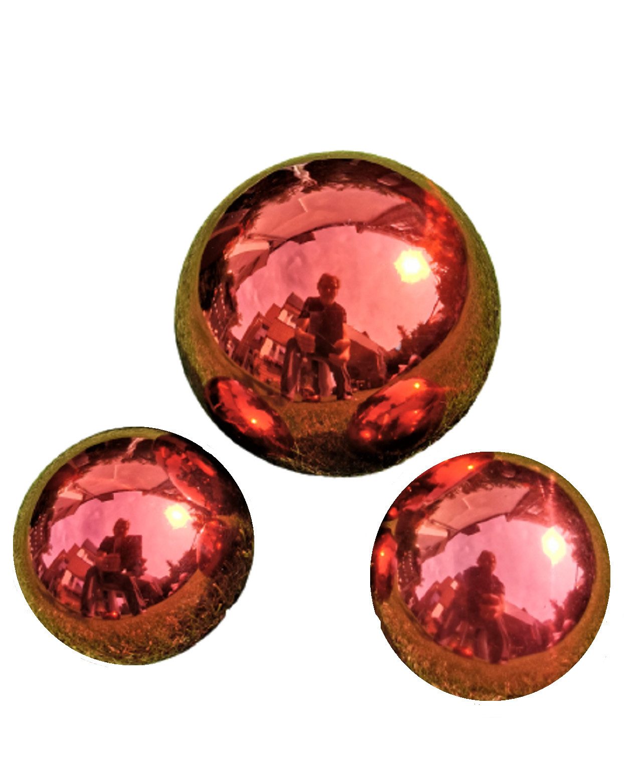 Jürgen Bocker - Gartenambiente Dekokugel Аксессуары для домаskugel Edelstahl rot poliert 3er-Set Gartendekoration