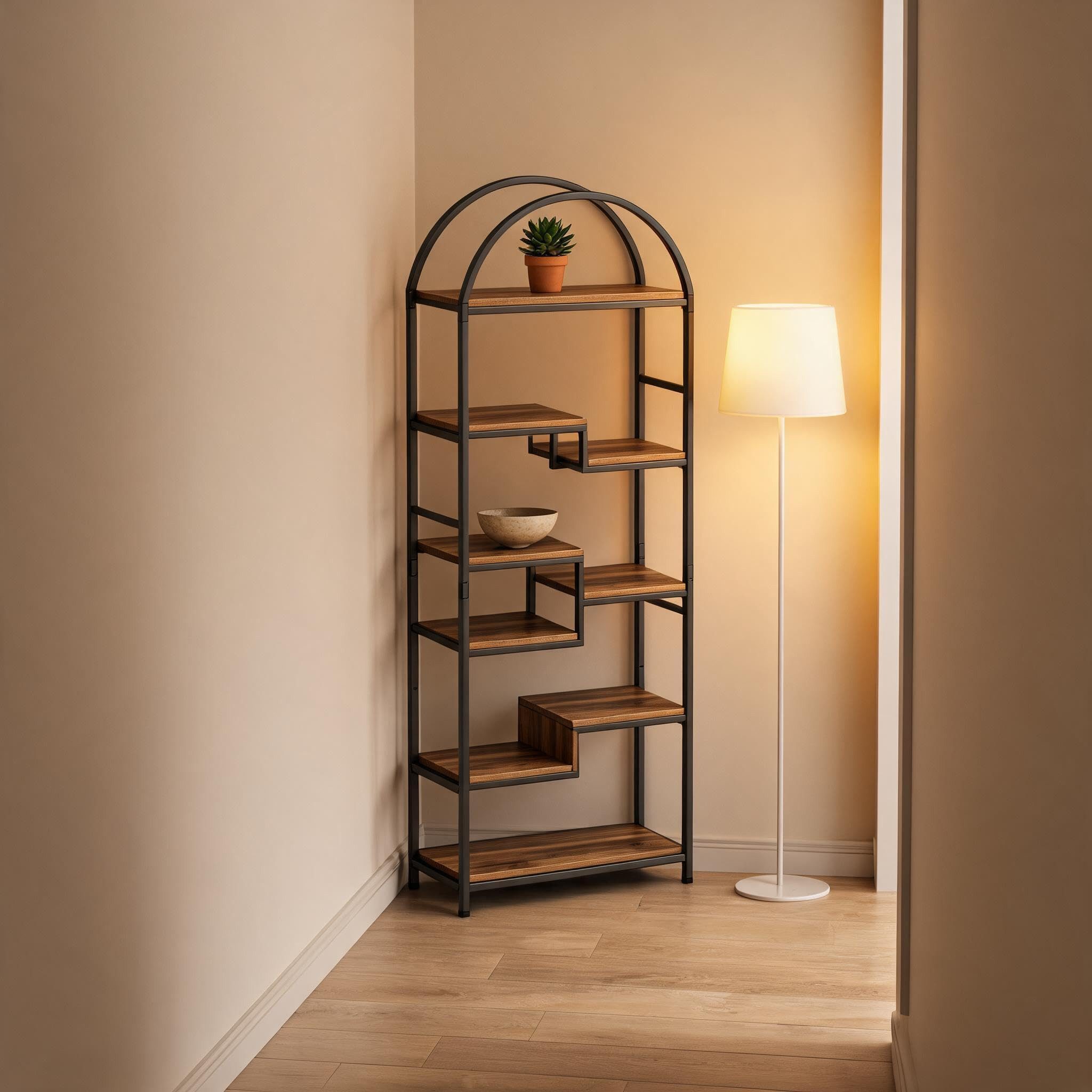 GarveeMore Bücherregal Multifunktionaler Standregal Stufenregal Stauraumregal Küchenregal, 1-tlg., 30x60x170 cm Regal Für Küche, Schlafzimmer Wohnzimmer oder Bü – Bild 4 von 5